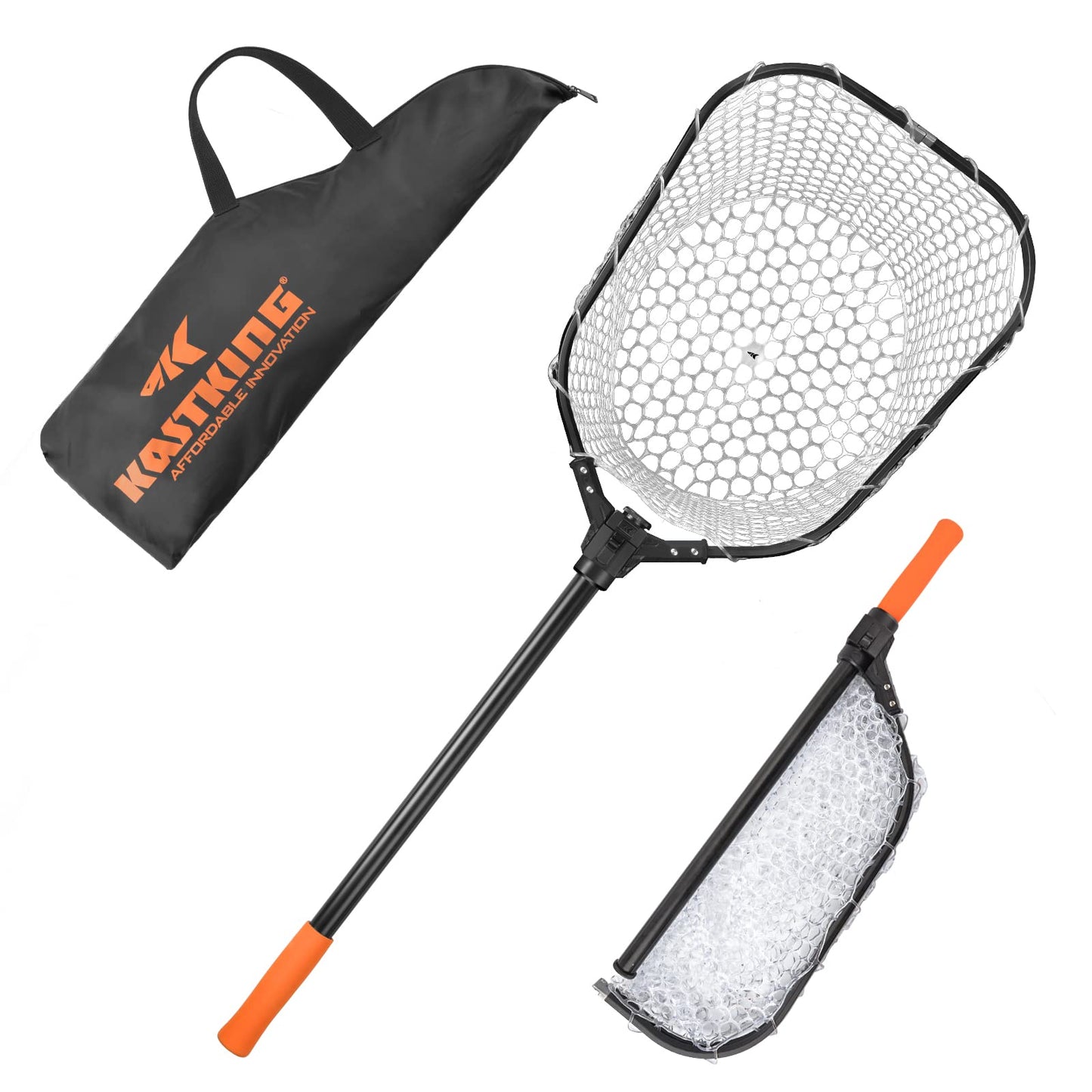 KastKing Brutus Fishing Net, Foldable Extendable Fish Landing Net, Lightweight & Portable Fishing Net with Soft EVA Foam Handle, Holds up to 44lbs/20KG, Fish-Friendly Mesh for a Safe Release