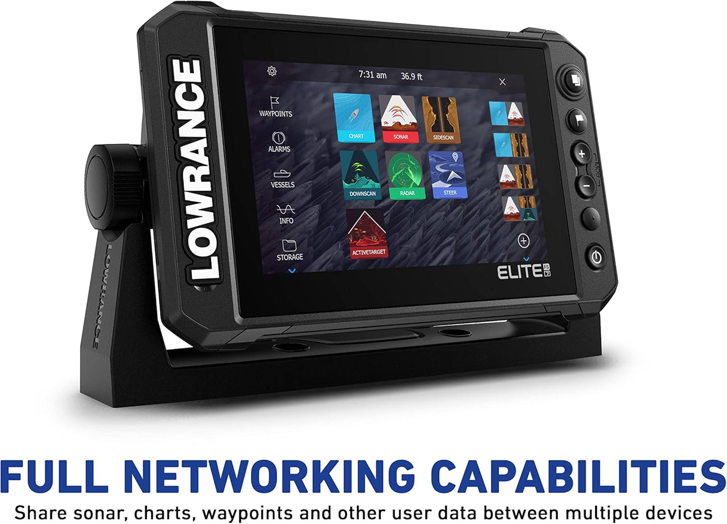 Lowrance Elite FS 9 Fish Finder with Active Imaging 3-in-1 Transducer, Preloaded C-MAP Contour+ Charts (Renewed)