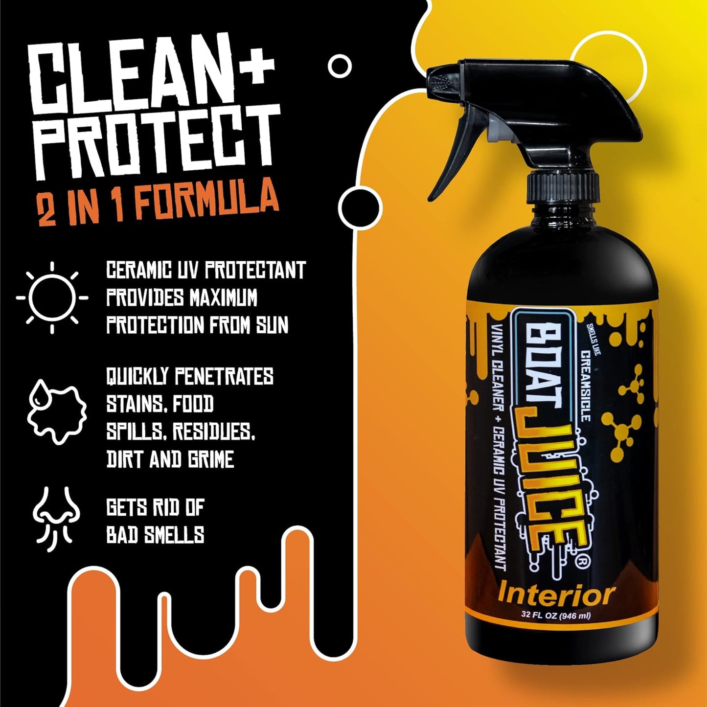 Boat Juice Necessity Boat Cleaner Kit | Exterior Water Spot Remover, Interior Seat & Vinyl Cleaner, 2 Microfiber Towels | Boat Cleaning & Detailing Kit, Marine Accessories | Made in USA (Kit)