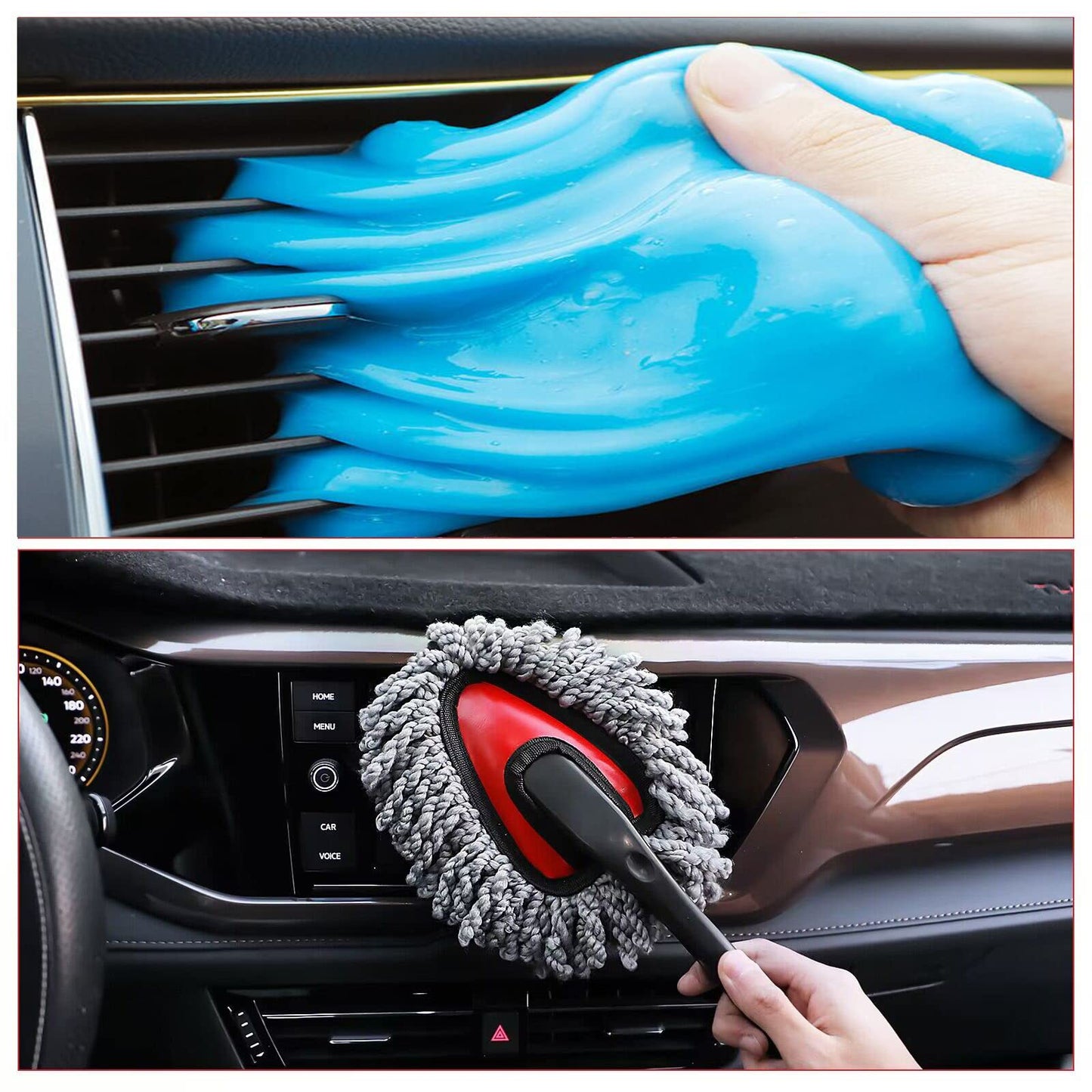 62'' Car Wash Brush with Long Handle Chenille Microfiber Car Wash Mop Mitt Car Cleaning Kit Windshield Window Squeegee Car Duster Microfiber Towels Wheel Tire Brush for Cars RV Truck Boat