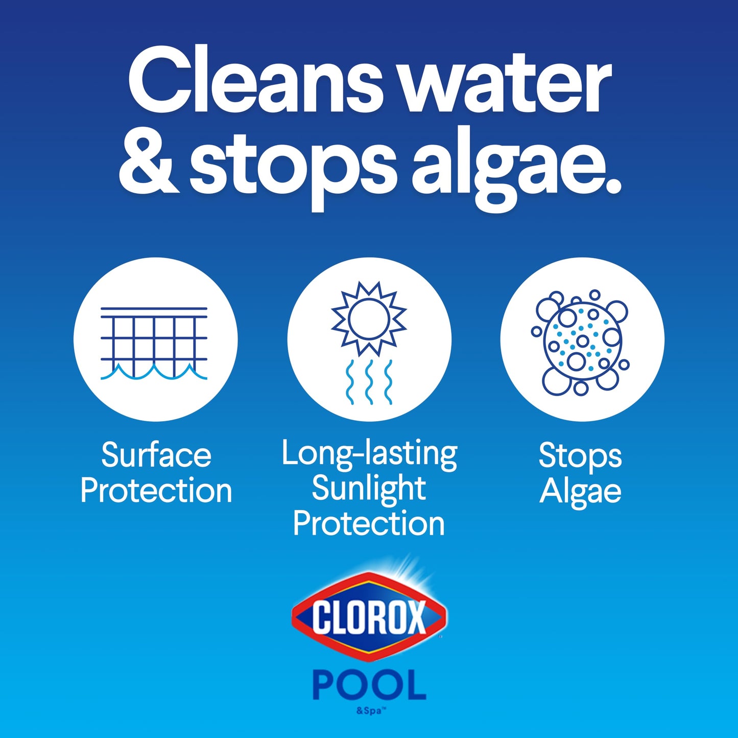 Clorox® Pool&Spa™ XtraBlue 3” Swimming Pool Chlorinating Tablets, Kills Bacteria & Stops Algae (25 LB)