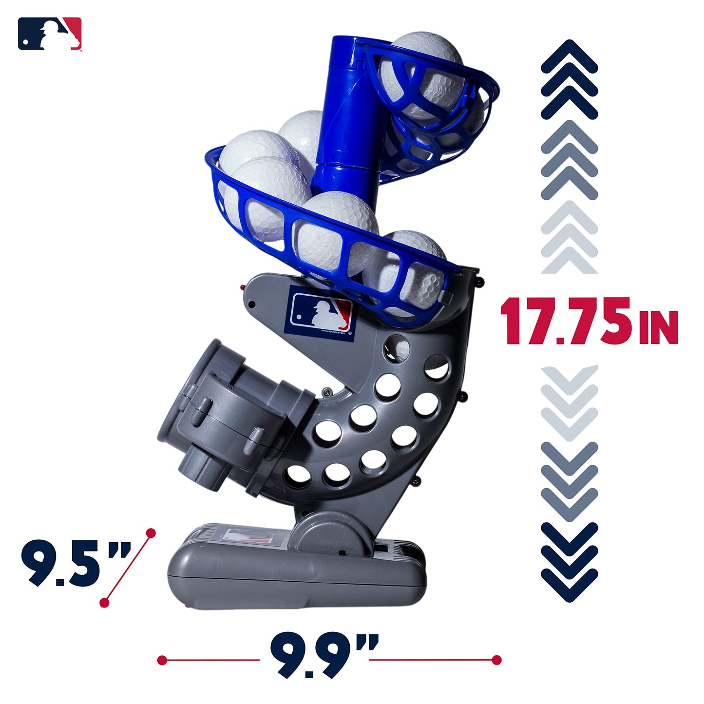 Franklin Sports MLB Electronic Baseball Pitching Machine - Automatic Youth Pitching Machine with (6) Plastic Baseballs Included