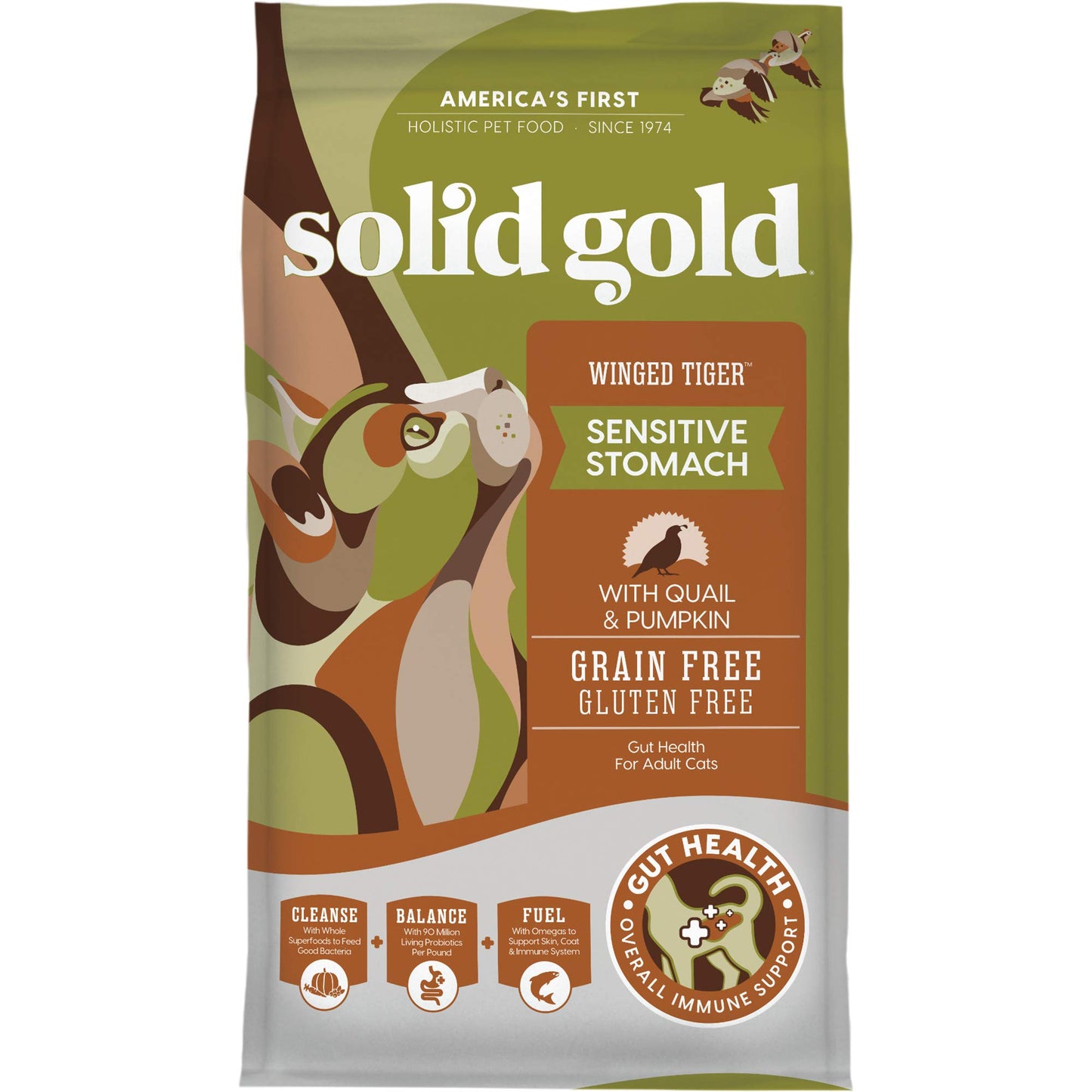 Solid Gold High Protein Dry Cat Food - Grain Free & Gluten Free Chicken Cat Dry Food w/Probiotics for Gut Health & Digestion - High Fiber & Omega 3 - Low Carb Superfood Kibble for Cats All Ages - 6LB