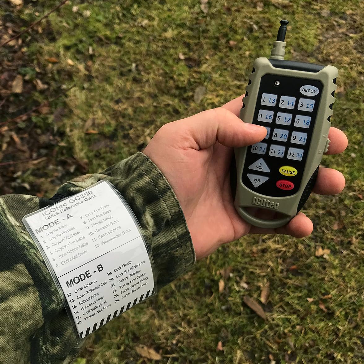 Icotec 350+ Electronic Predator Call - Includes Programmable SD Card - Coyote Hunting, Fox Hunting, Raccoon Hunting and More
