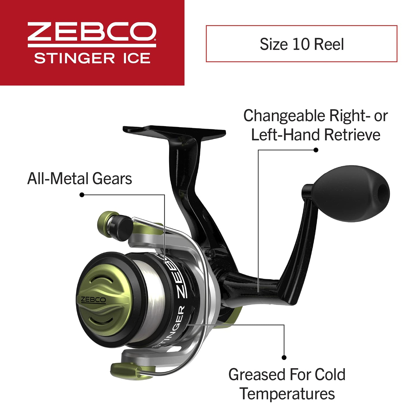 Zebco Stinger Ice Spinning Reel and Fishing Rod Combo