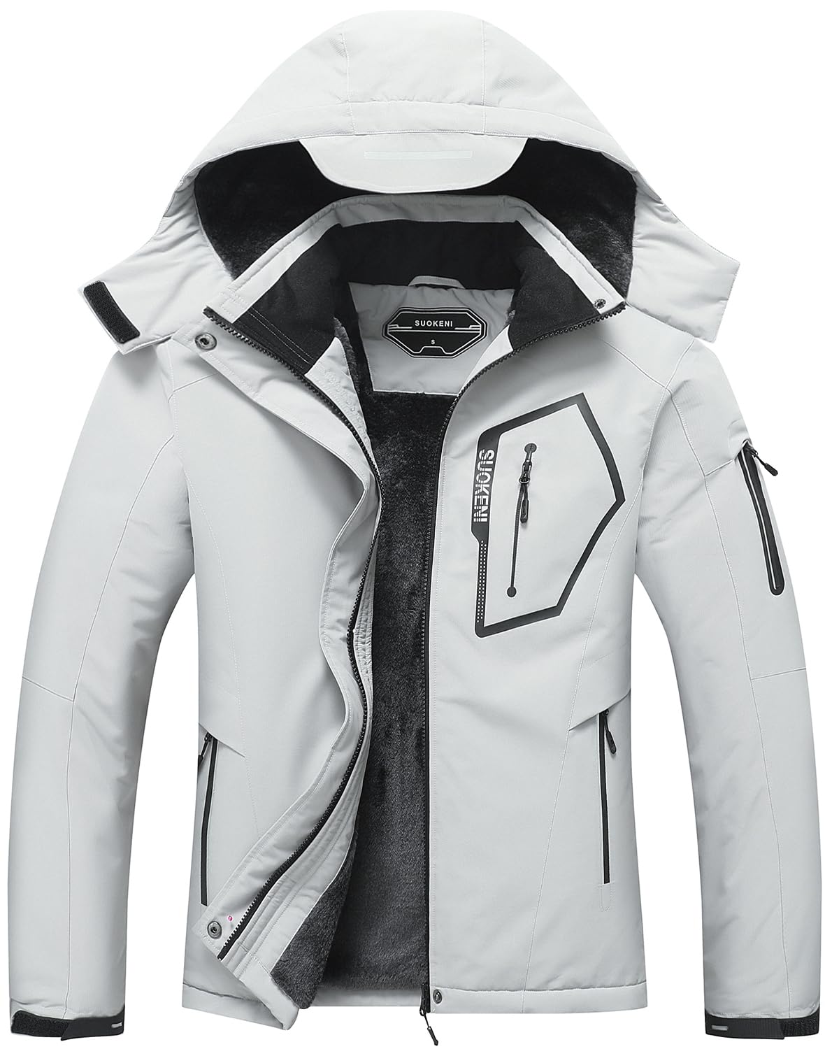 SUOKENI Women's Waterproof Warm Winter Snow Coat Hooded Raincoat Ski Snowboarding Jacket
