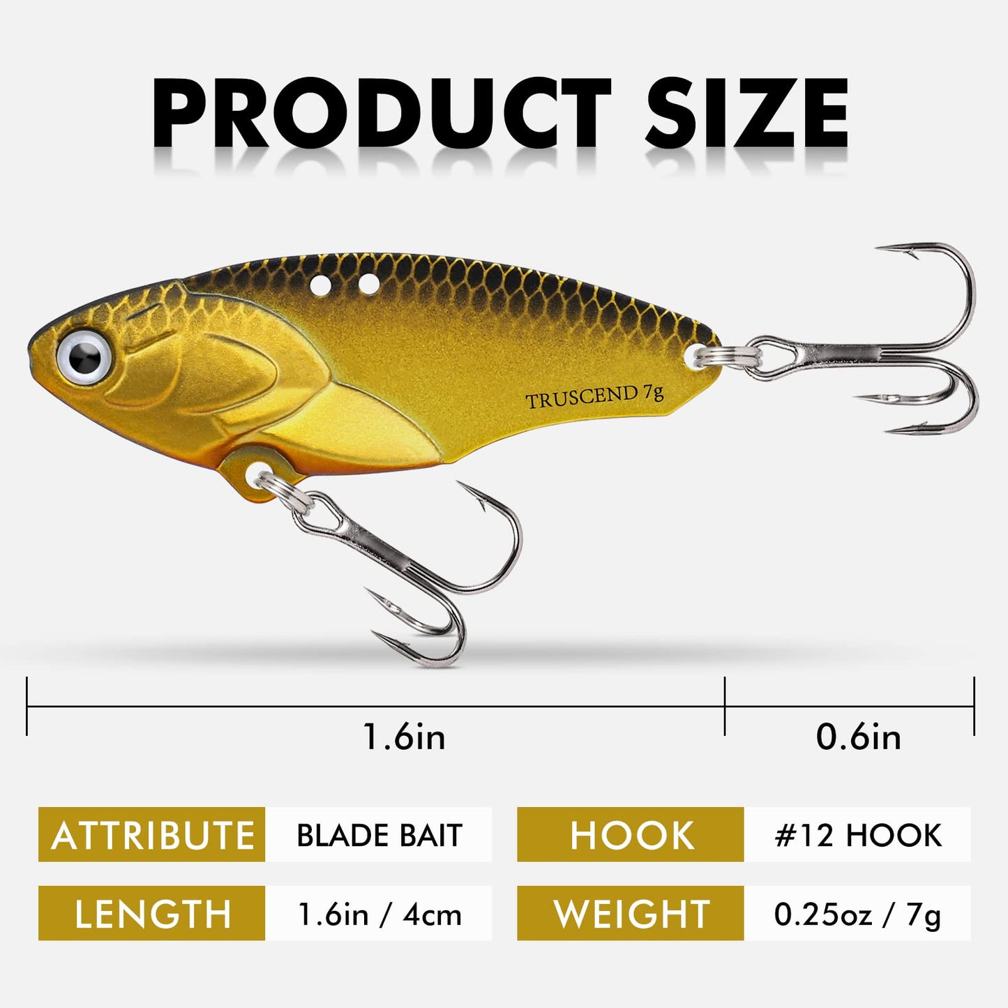 TRUSCEND Swimming or Jigging Fishing Spinners with Two-Way Spinning Spoons System, Rooster Tail Fishing Lures with Flash Copper Body & Blade, Freshwater and Saltwater Blade Bait for Bass Walleye Trout