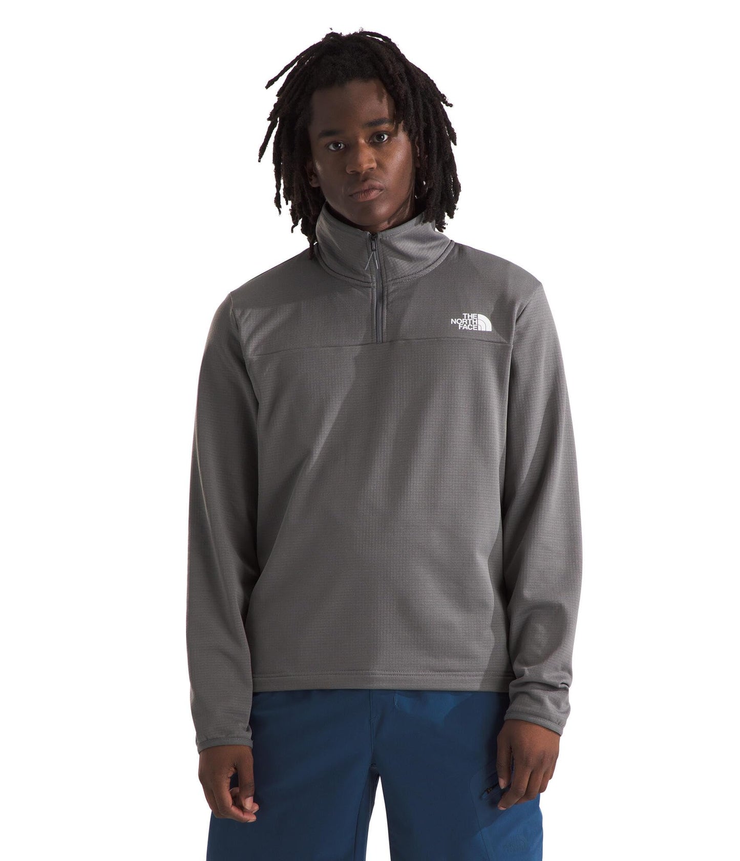 THE NORTH FACE Men's Cedar Trail Grid Fleece Quarter Zip Jacket | Cold Weather Top With Durable, Reinforced Bindings