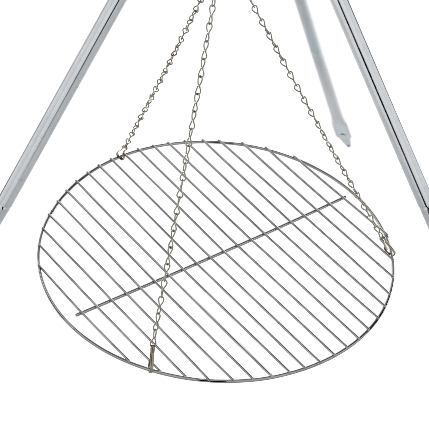 Coleman Tripod Campfire Grill & Lantern Hanger, Grill Grate with Adjustable Height for Cooking Over Fire, Steel Firepit Cooking Rack