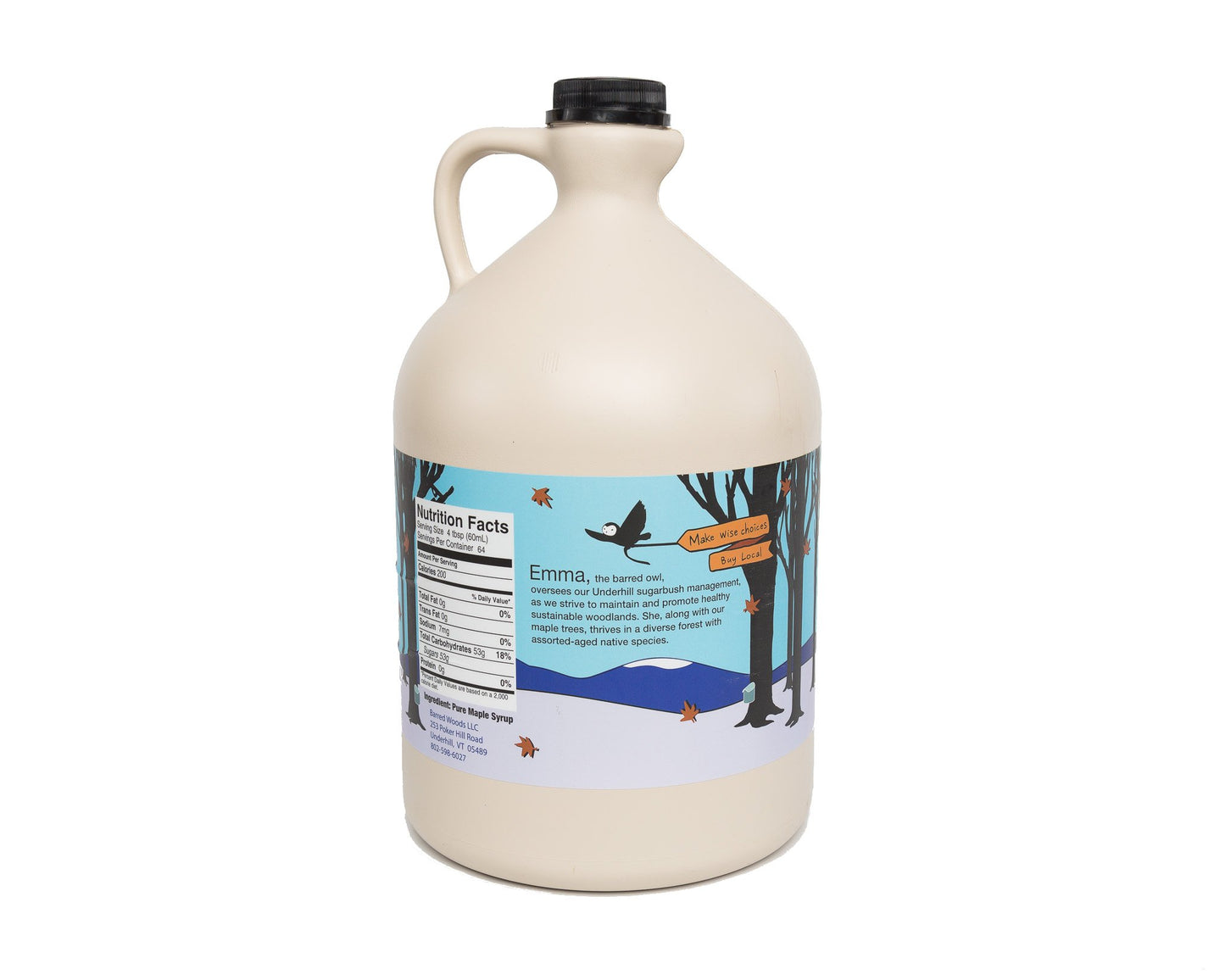 Organic Vermont Maple Syrup - Pure and All Natural - One Pint Jug (16 oz) - Grade A Amber Rich - From Barred Woods Maple