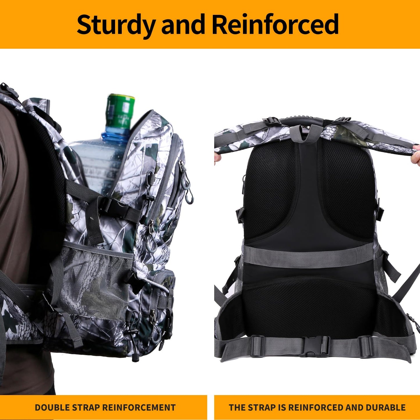 Nerlion 40L Hiking Backpack Travel Backpack for Men Women Camping Waterproof Outdoor Hiking Daypack Lightweight Backpack (Orange)