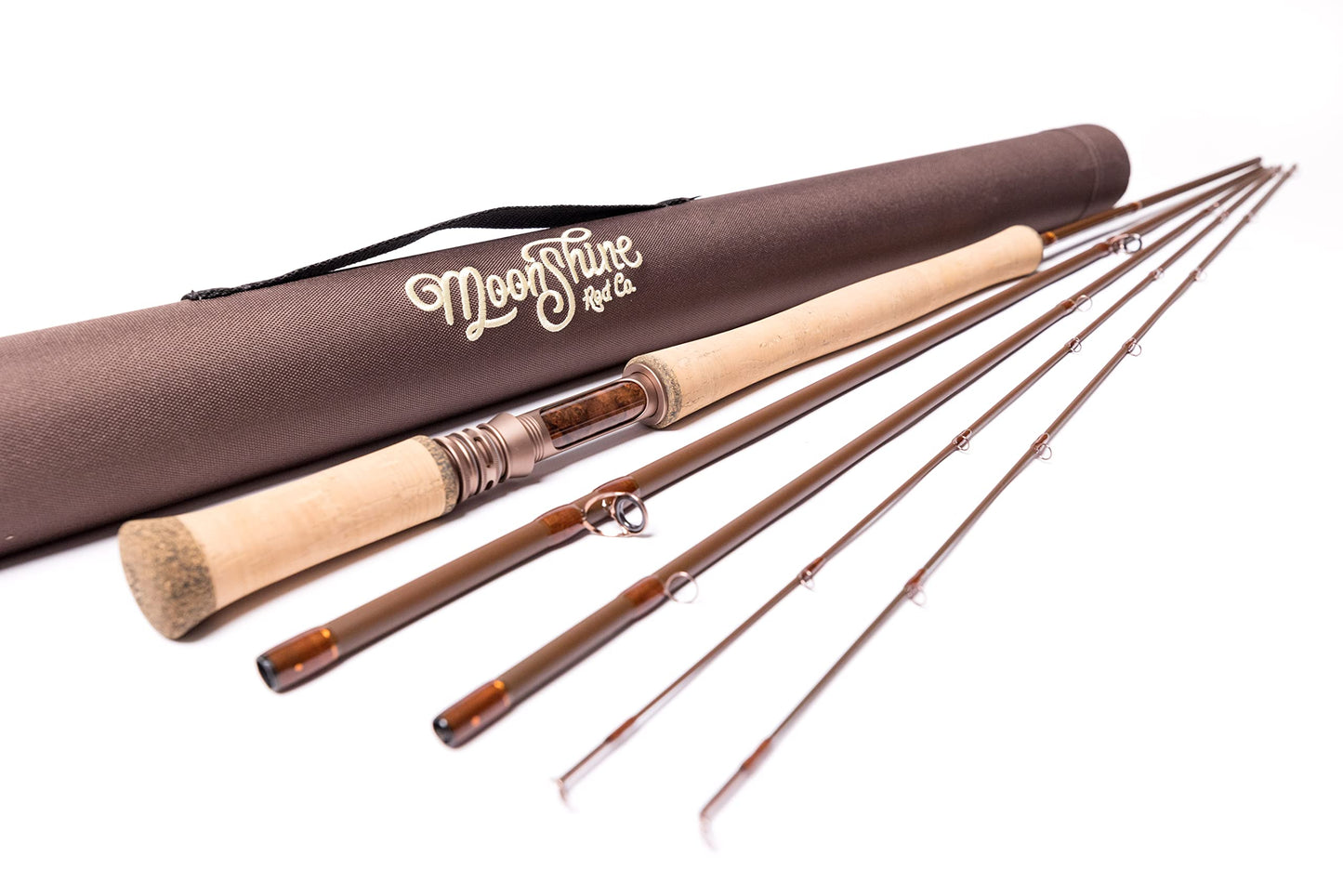 Moonshine Rod Co. Fly Fishing Rod with Carrying Case and Extra Rod Tip Section, Slow-Medium-Fast Action