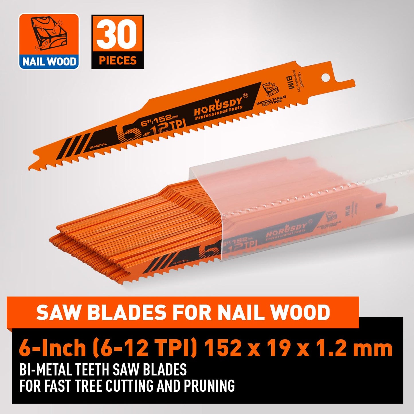 HORUSDY 10-Piece Reciprocating Saw Blades Set, Metal & Woodcutting Saw Blades