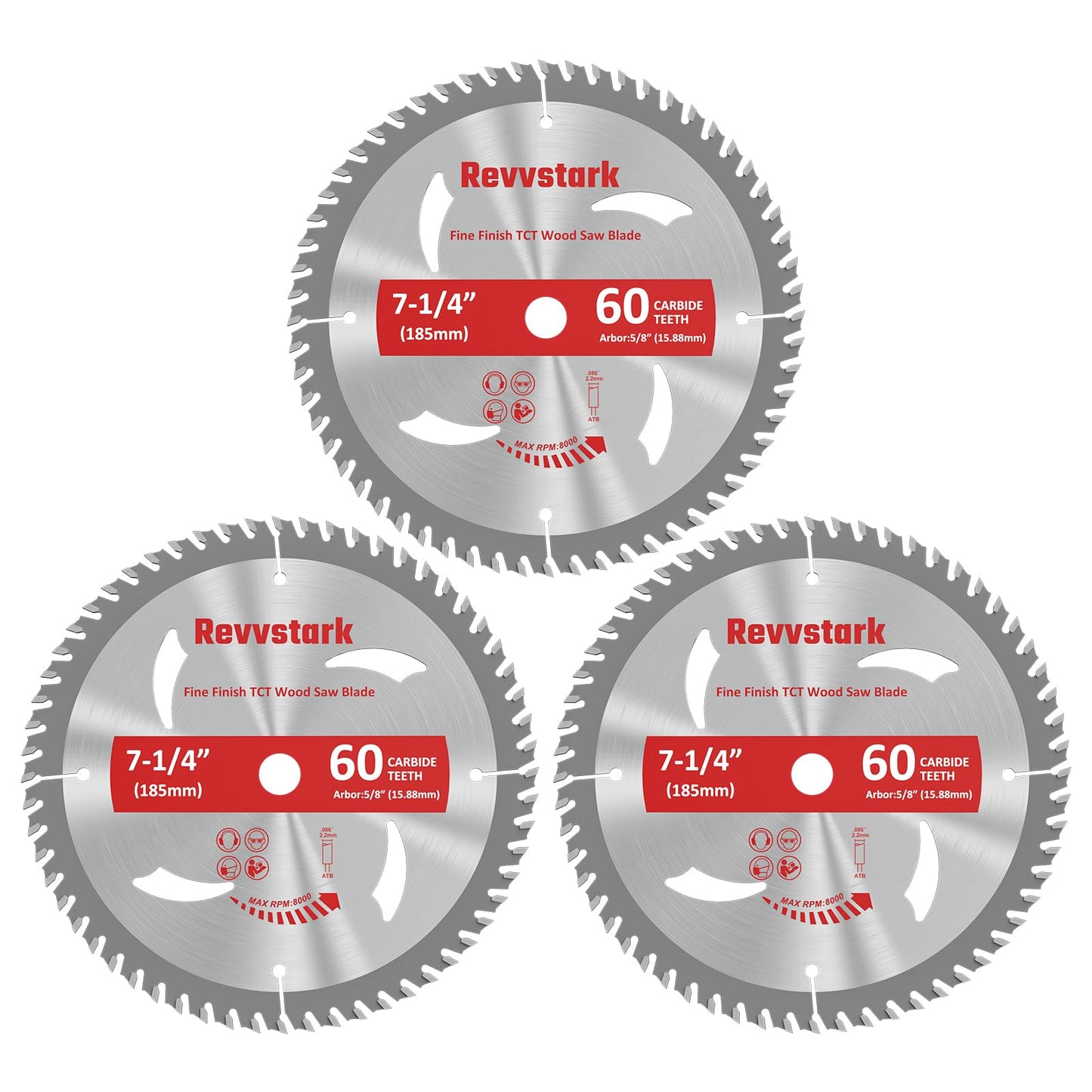 Circular Saw Blade 6-1/2" 24T&60T, Carbide Tipped Teeth, TCT Saw Blades for Cutting Various Wood, Plastic and Composite Materials, 5/8" Arbor, Fit Dewalt Craftsman Ryobi Milwaukee
