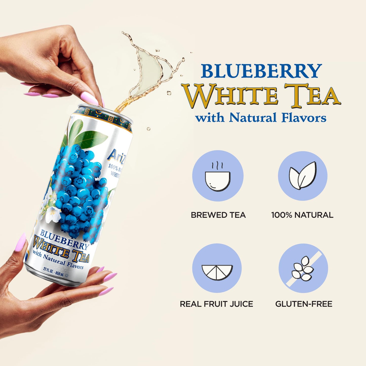 AriZona Green Tea with Ginseng and Honey - Big Can, 22 Fl Oz (Pack of 12)
