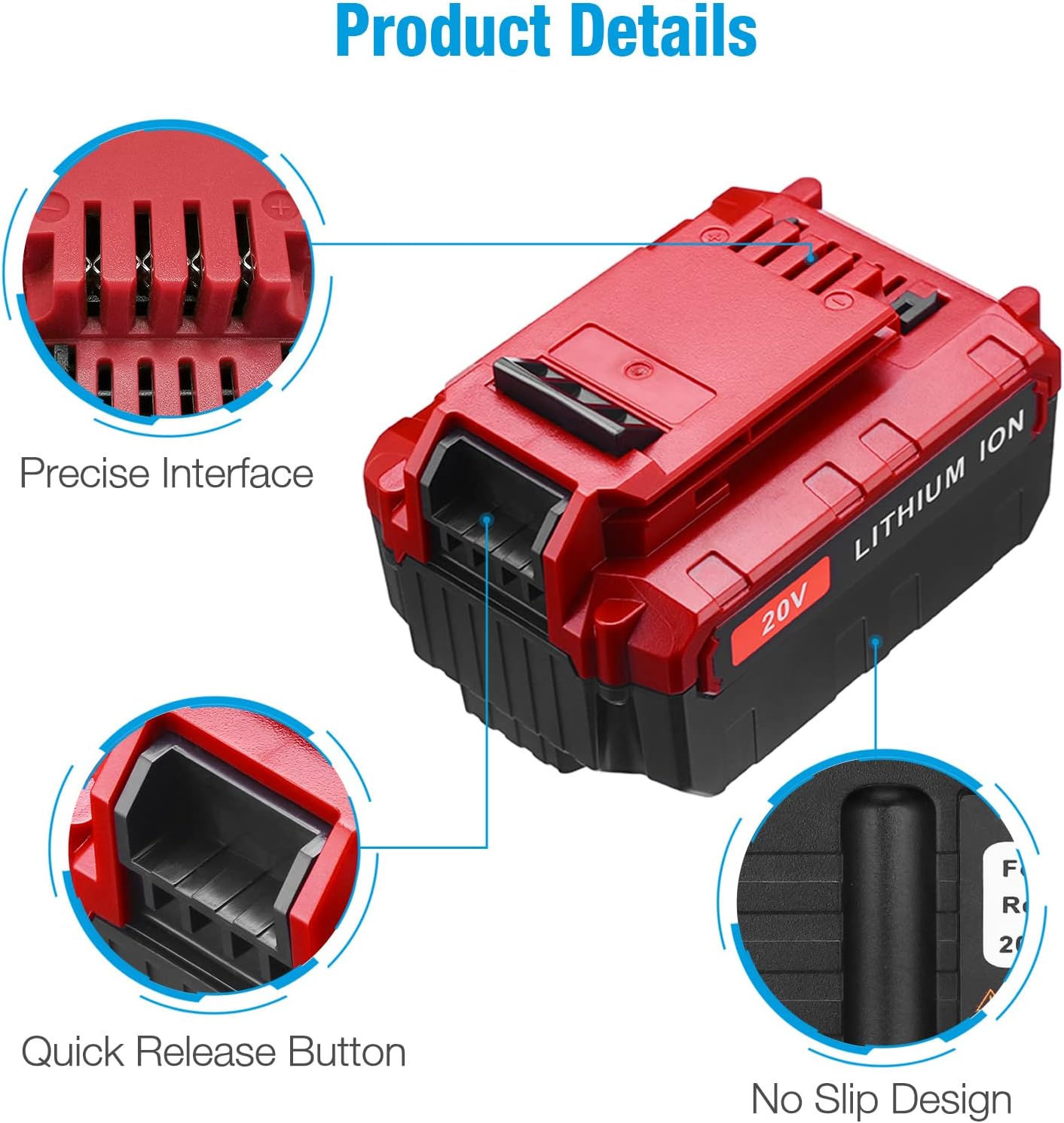 Powerextra 2 Pack 6.0Ah 20V MAX Lithium Replacement Battery Compatible with Porter Cable PCC685L PCC680L