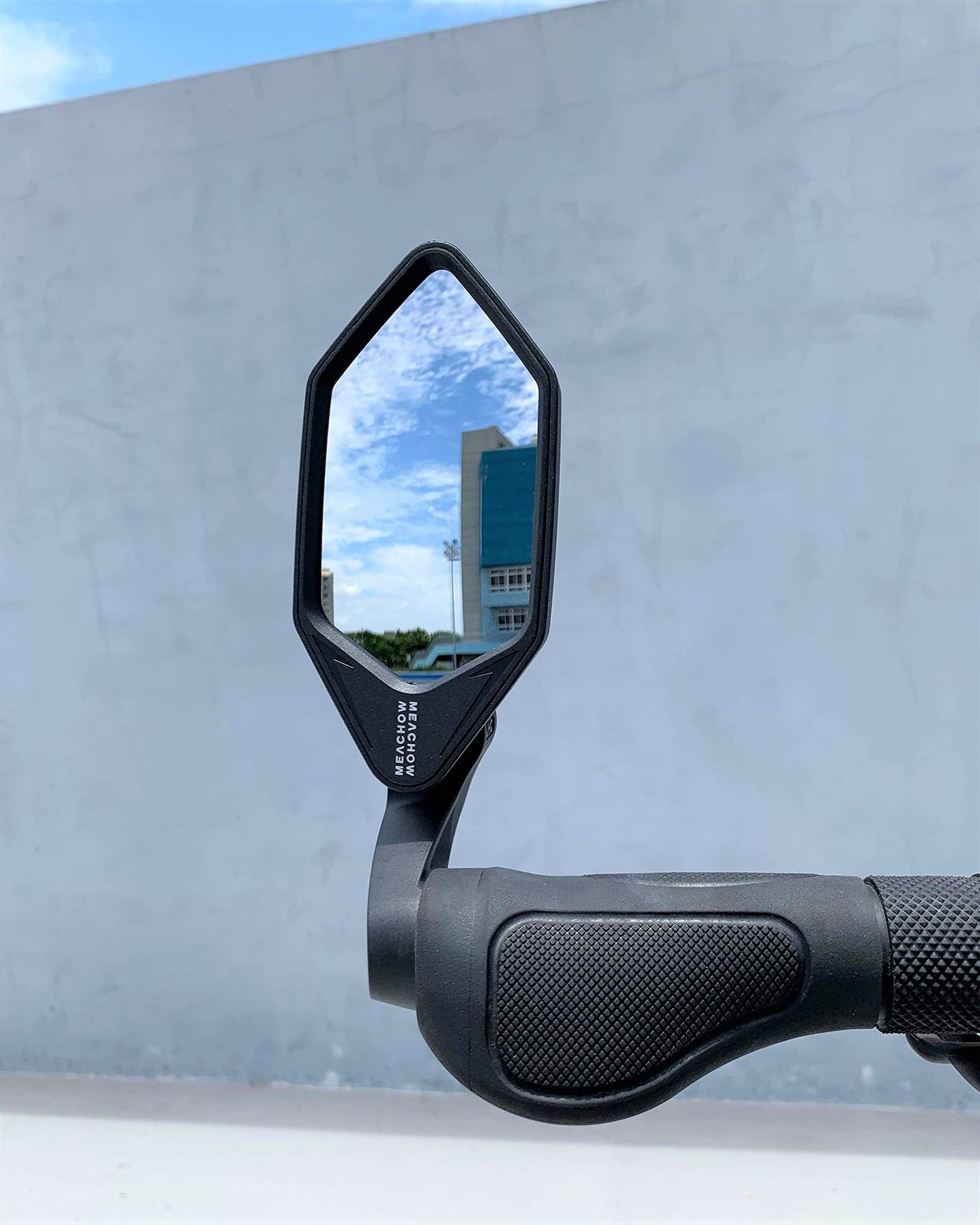 MEACHOW New Bar End Bike Mirror, Crystal UHD Automotive Grade Glass Lens E-Bike Mirrors, Scratch Resistant, Safe Rearview Mirrors, (Silver Left Side) ME-022LS