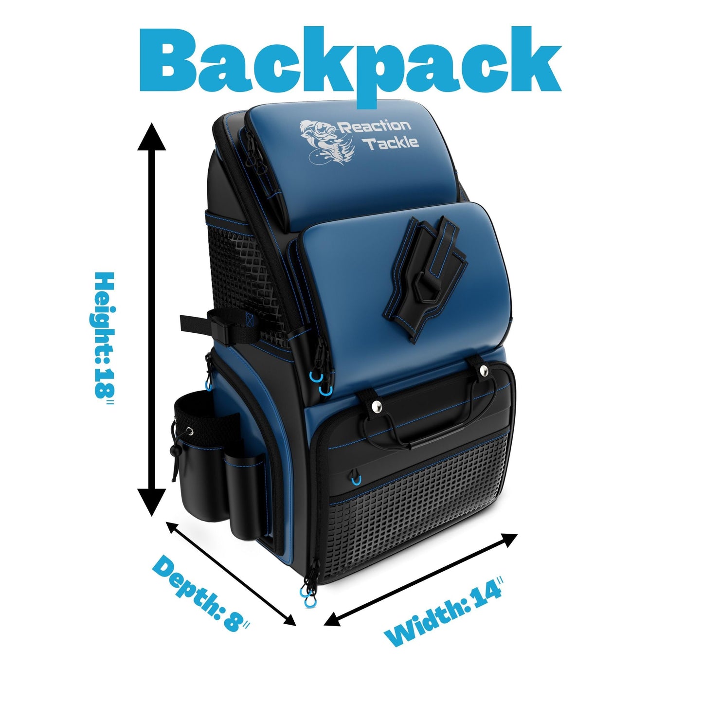 Reaction Tackle Fishing Tackle Bag – Salt Water Resistant Fishing Bag, 1000D PVC Waterproof Material, Tackle Box Organizer with Dividers for 3600 or 3700 Trays (Small, Medium, Backpack only fit 3600)