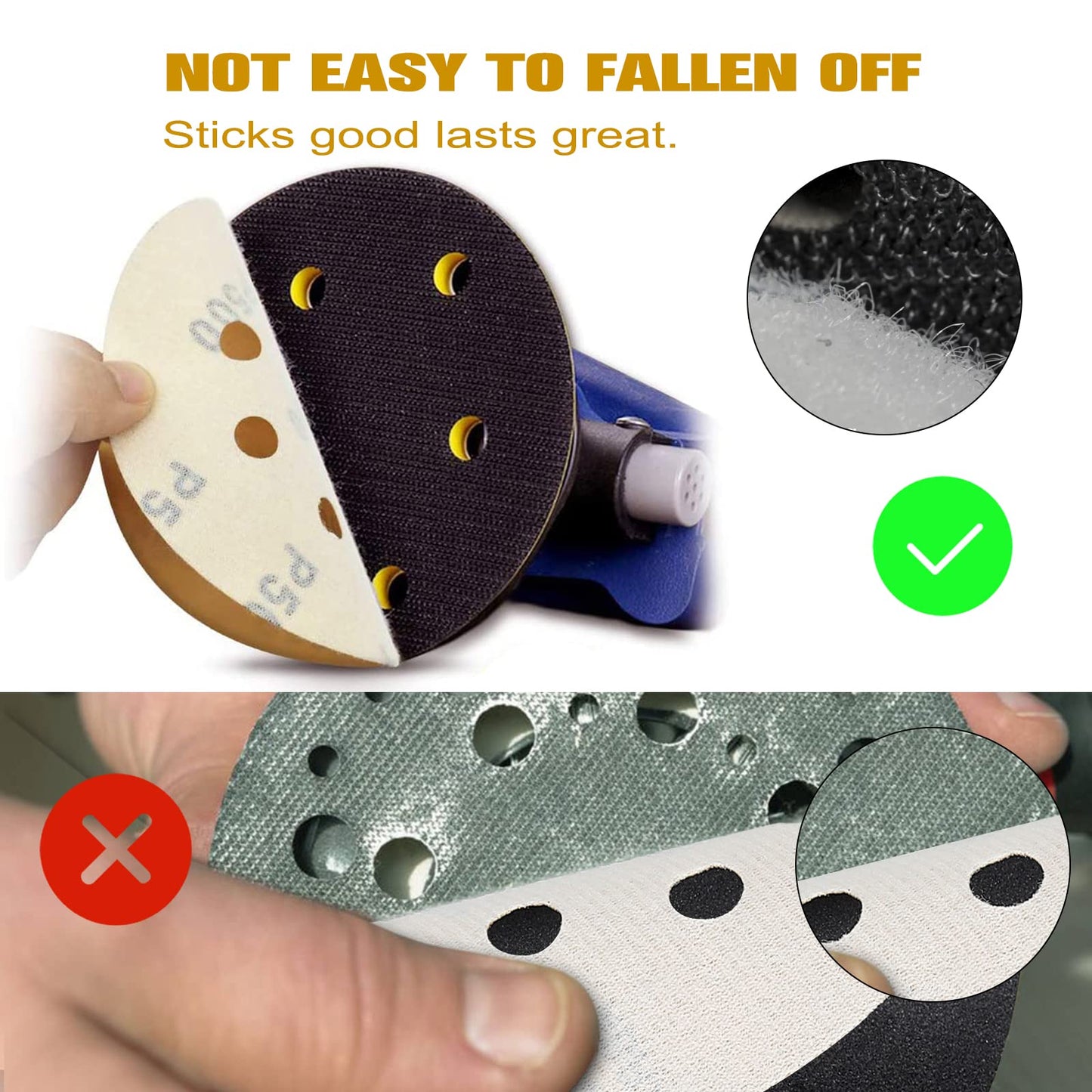 100 PCS 5 Inch Sanding Discs 120 Grit, Round Hook and Loop Sandpaper for Random Orbital Sander