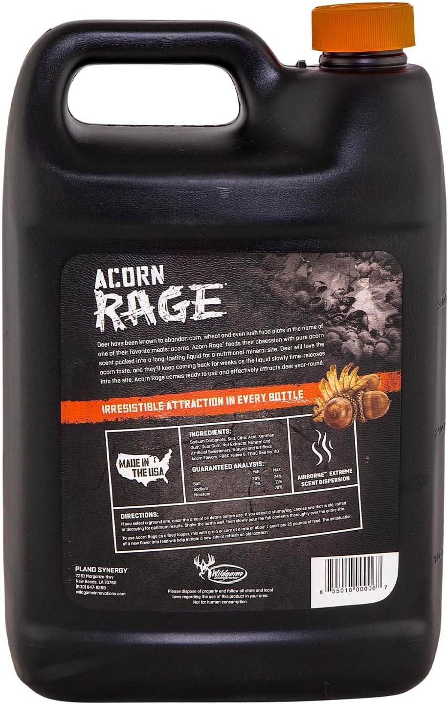Wildgame Innovations Acorn Rage Liquid Deer Attrаctant, 1 Gallon | Long-Lasting Effective Year-Round Time-Released Liquid Mineral Attrаctant with Airborne Technology