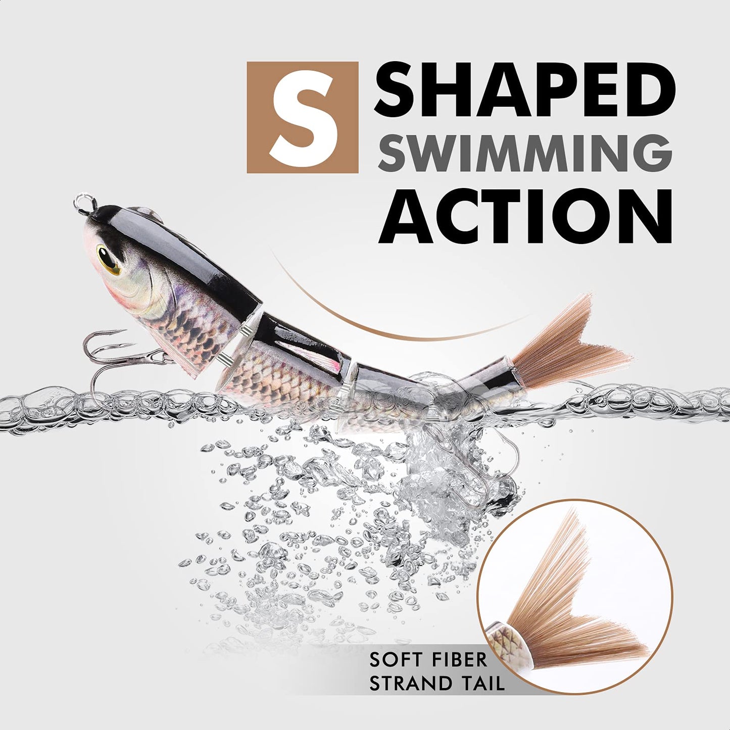 TRUSCEND Swimmax for Freshwater and Saltwater, Lifelike Fishing Lures for Bass Trout Crappie Walleye Pike Bluegill Salmon, Swimbait for Bass Fishing, Amazing Fishing Gear Gifts for Family Fishing