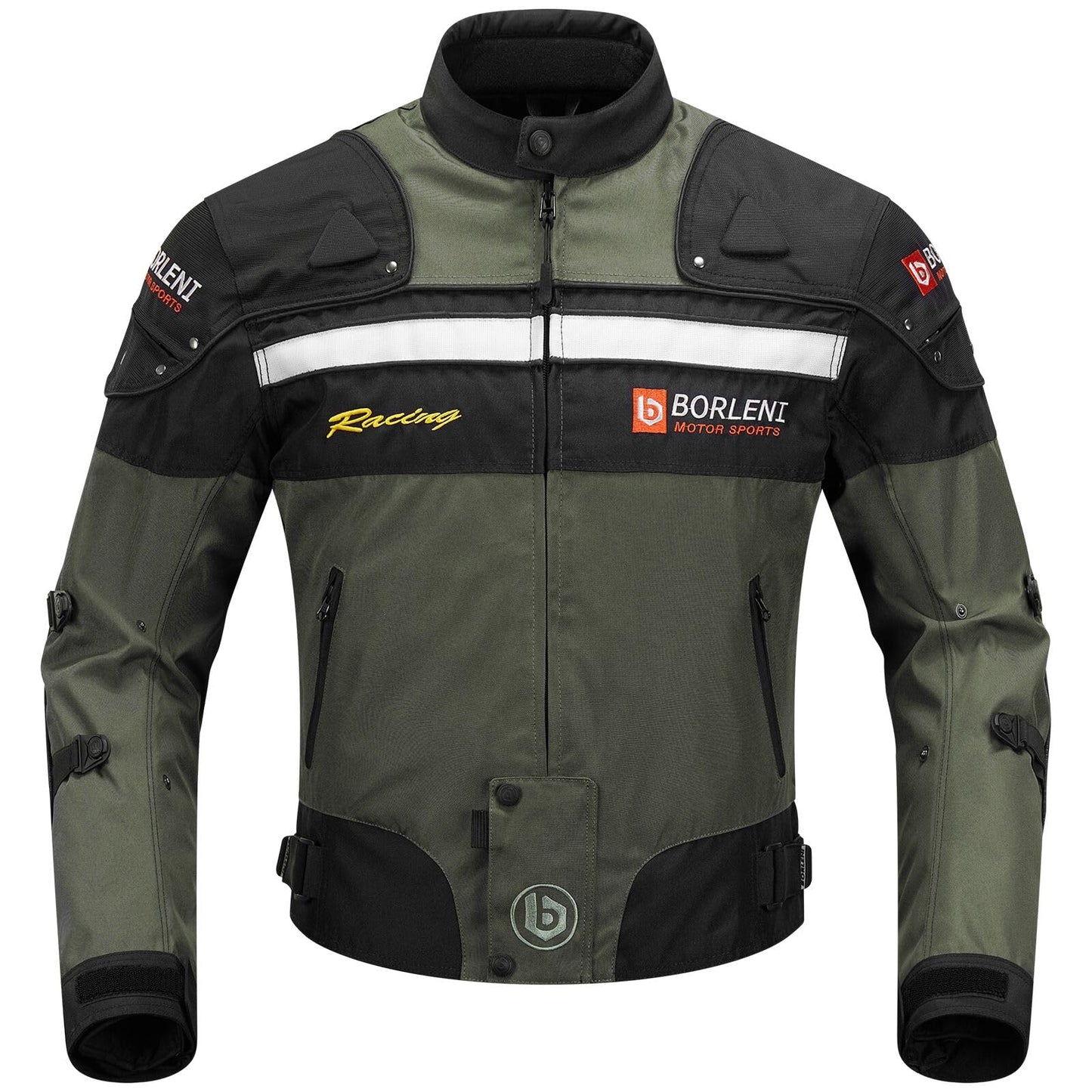 BORLENI Motorcycle Jacket Motorbike Riding Jacket Windproof Motorcycle Full Body Protective Gear Armor