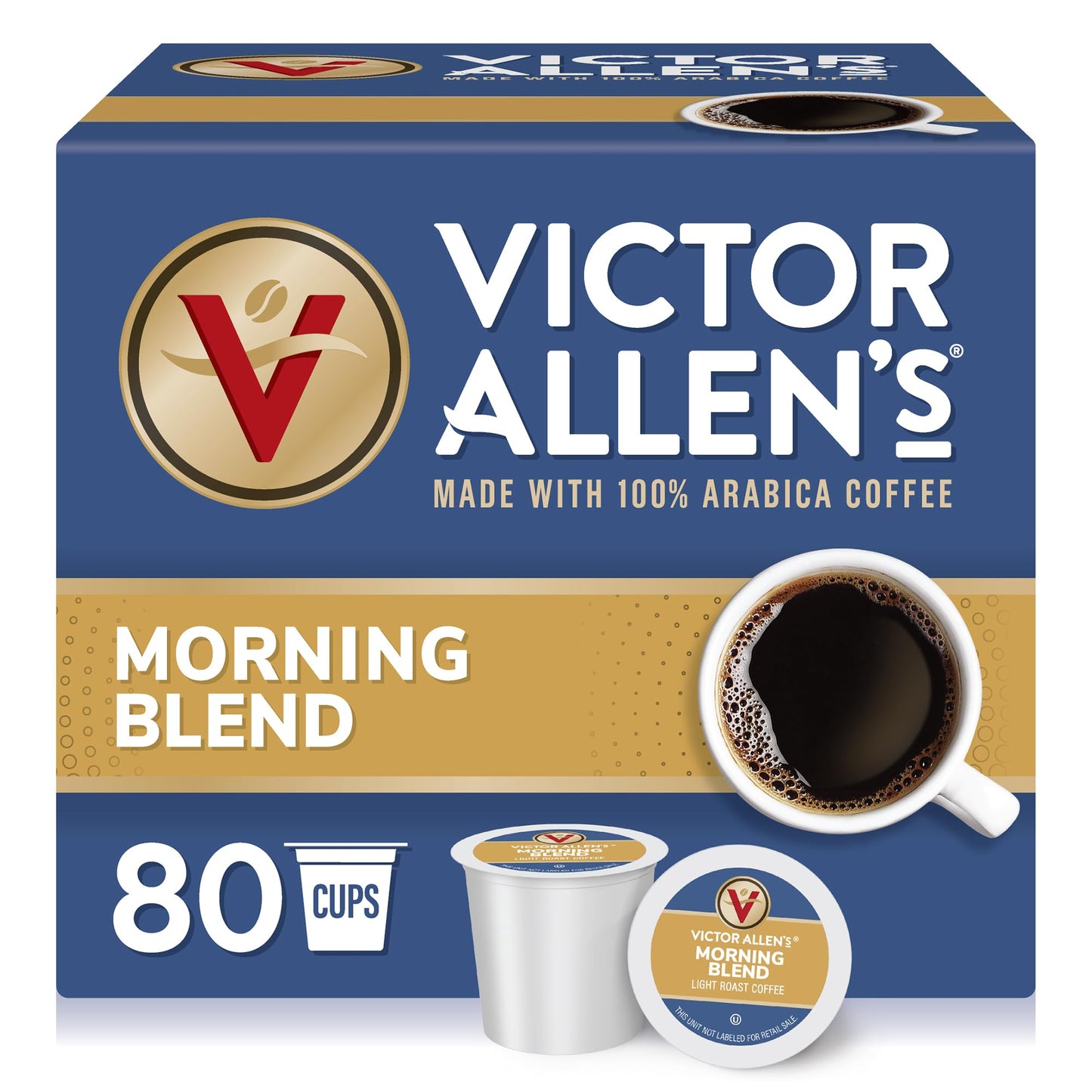 Victor Allen's Coffee Variety Pack (Morning Blend, 100% Colombian, Donut Shop Blend, and Italian Roast), 80 Count, Single Serve Coffee Pods for Keurig K-Cup Brewers