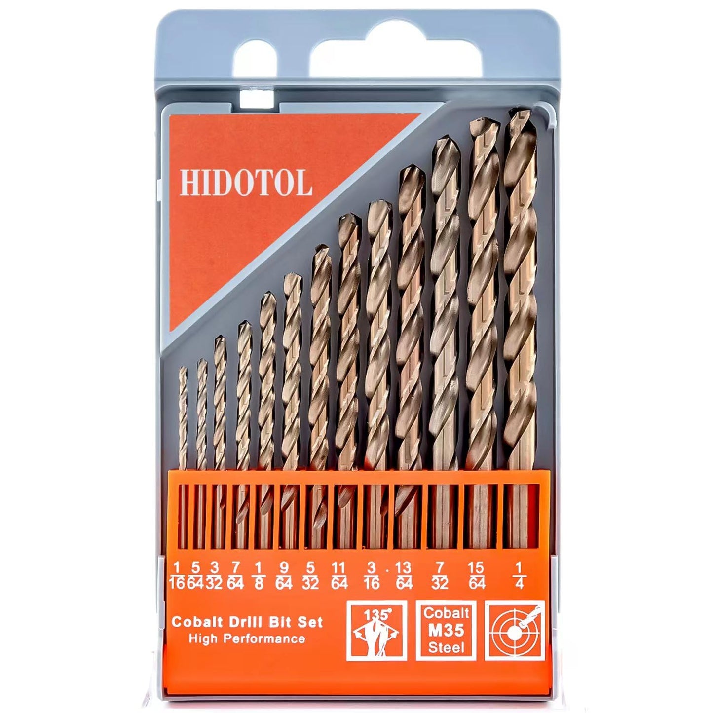 Cobalt Drill Bit Set 115 PCS - M35 High Speed Steel Twist Jobber Length Drill Bits for Hardened Metal, Stainless Steel, Cast Iron, Plastic and Wood, 1/16"-1/2", A-Z, 1-60