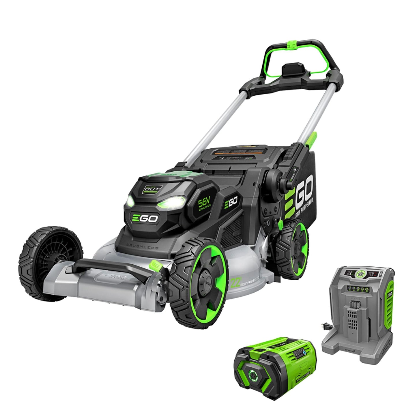 EGO POWER+ Electric Lawn Mower, Self-Propelled Cordless with Select Cut and Touch Drive, Includes 56V 7.5Ah Battery and Rapid Charger – LM2135SP