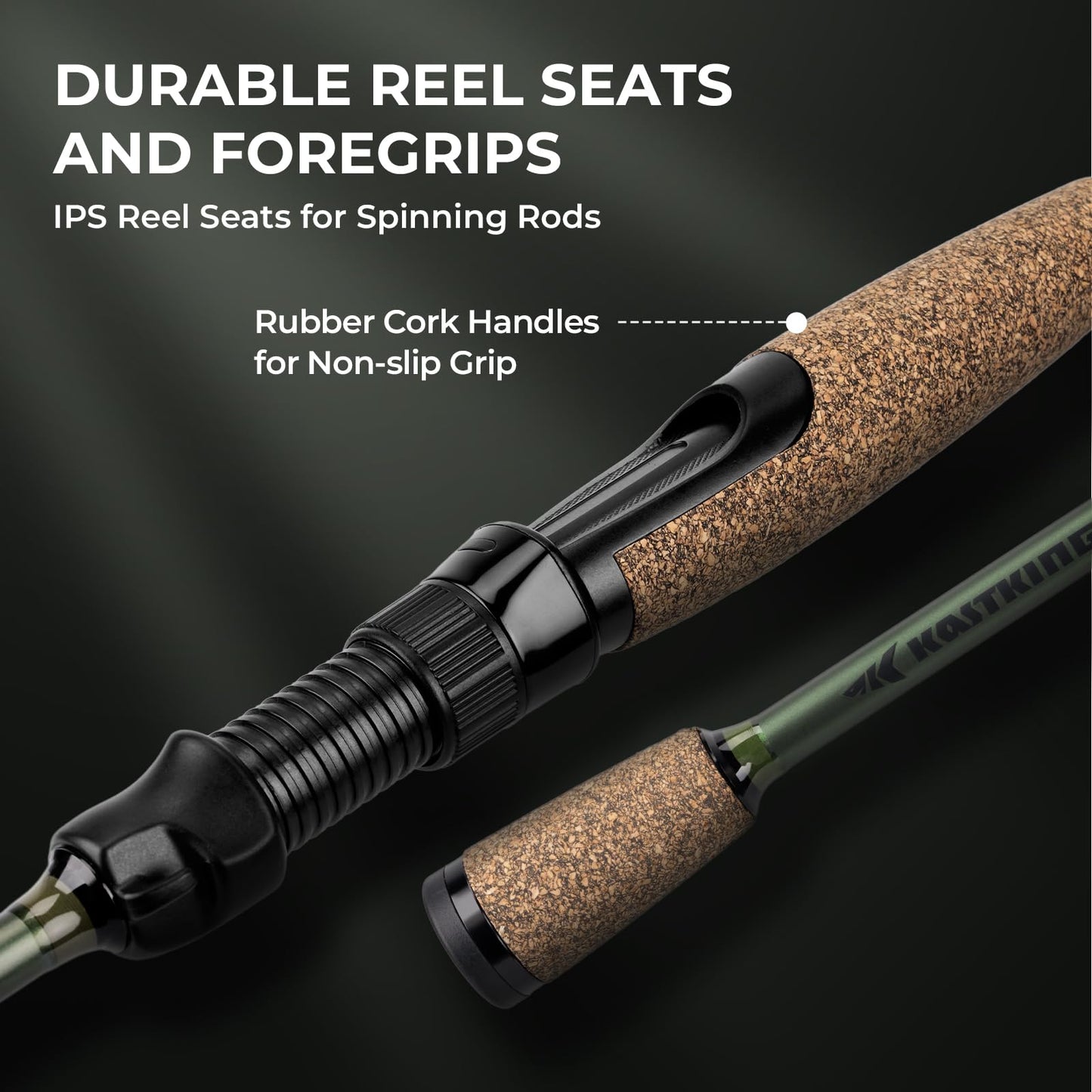 KastKing Spartacus II Twin-Tip Fishing Rod and Reel Combo, Spinning & Casting Combo, Fishing Poles and Reels Combo, KastFlex IM6 Graphite Blanks, 2-Piece Rods with Extra Tips