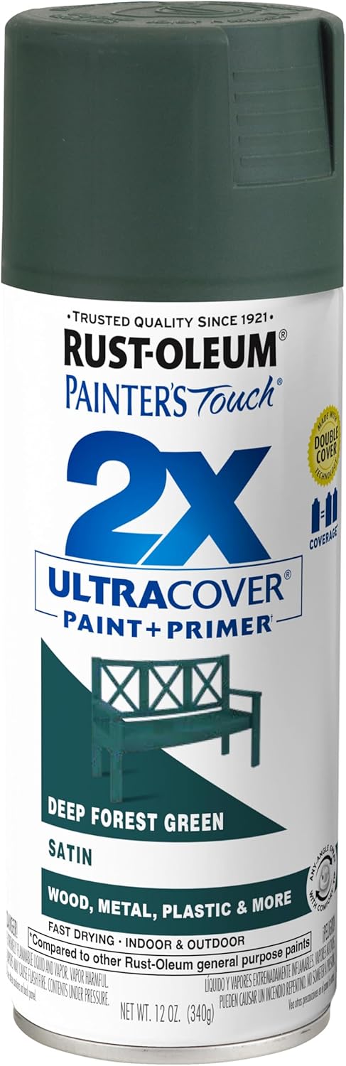 Rust-Oleum 331182 Painter's Touch 2X Ultra Cover Spray Paint, 12 oz, Ultra Matte Black