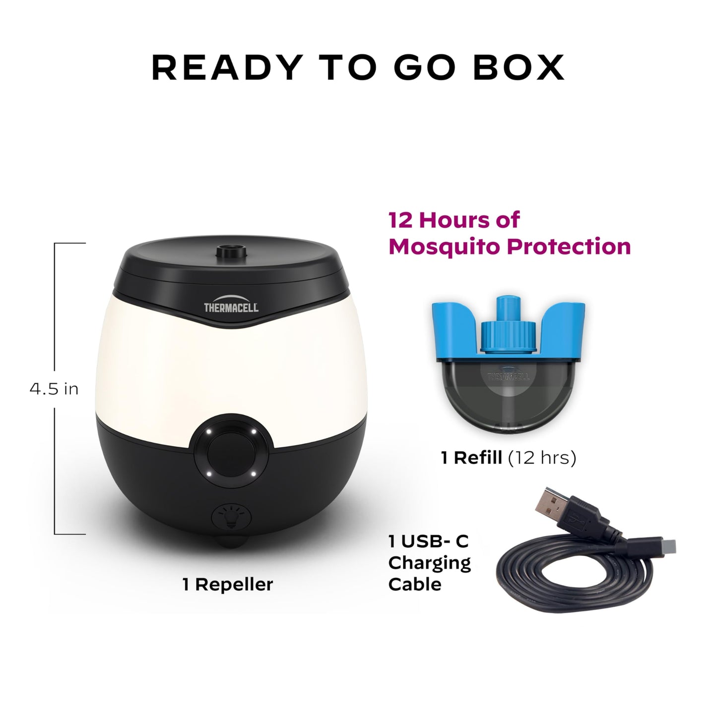 Thermacell Mosquito Repellent E-Series Rechargeable Repeller; Patio Shield 20’ Mosquito Protection Zone; Includes 12-Hr Repellent Refill; No Flame or Scent; Bug Spray and Bug Zapper Alternative