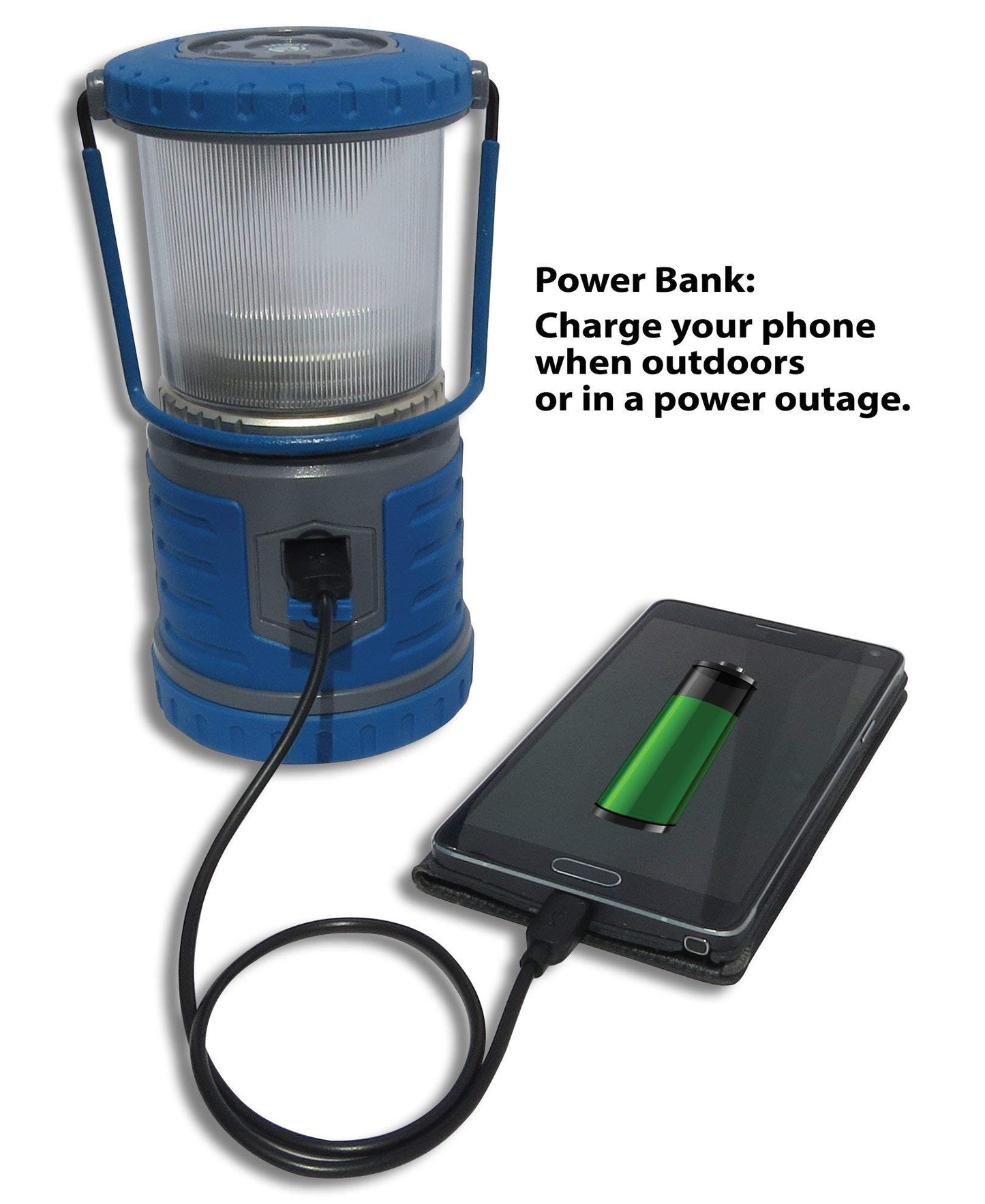 USB Rechargeable Camping Lantern, 400 Lumens LED Lantern, Hanging Tent Lamp, 6000mAh Power Bank, 200 Hour, 6 Modes, for Outdoors & Emergency
