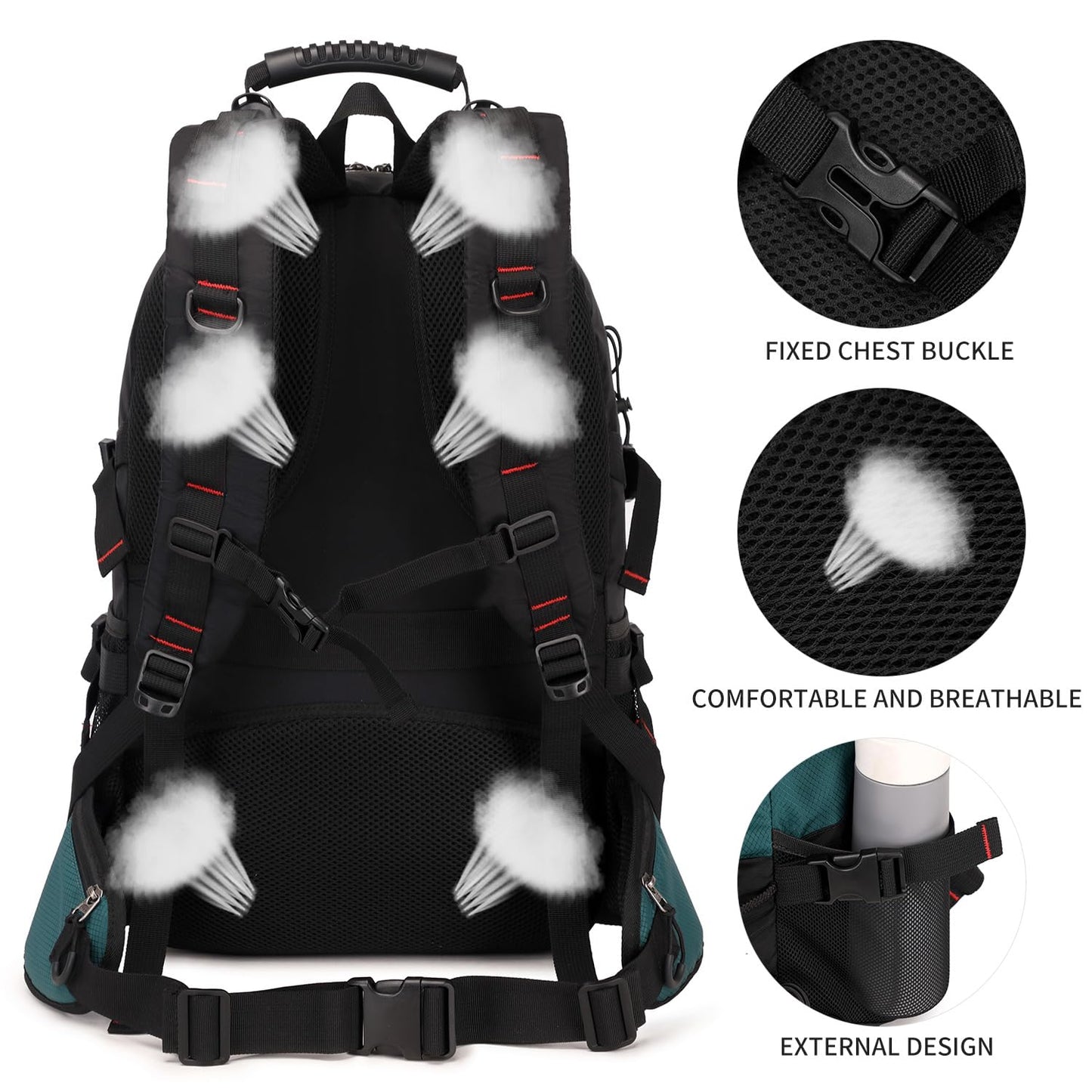 Nerlion 40L Hiking Backpack Travel Backpack for Men Women Camping Waterproof Outdoor Hiking Daypack Lightweight Backpack (Orange)