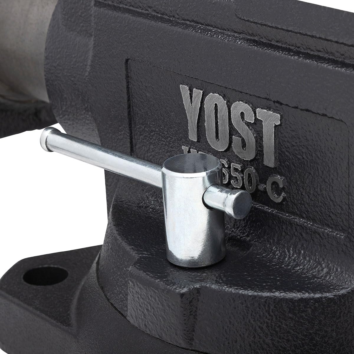 Yost HD550-C Heavy Duty 5-1/2 Inch Mechanics Work Bench Vise | Heavy Duty Woodworking & Metal Work Table with Secure Grip Swivel Base | 60,000 PSI Casting Iron Material with Extra-large Anvil Surface