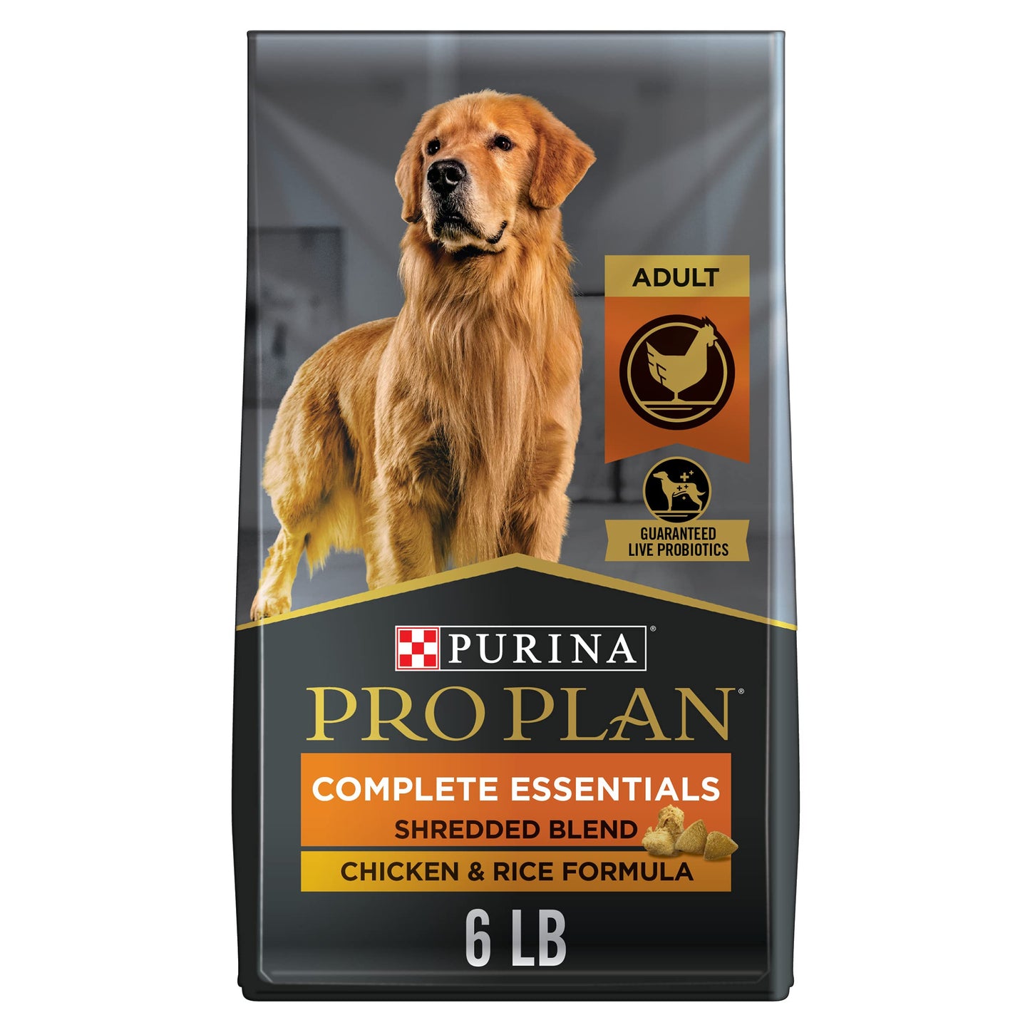 Purina Pro Plan Complete Essentials Shredded Blend Chicken and Rice Dog Food Dry Formula with Probiotics for Dogs - 47 lb. Bag