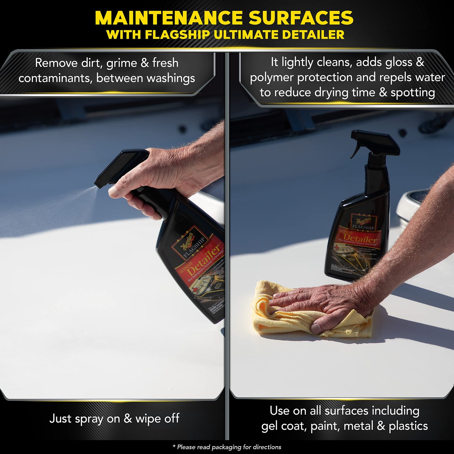 Meguiar's M4965 Marine/RV Fiberglass Restoration System, 3-Piece Marine Fiberglass Repair Kit Featuring Oxidation Remover for Boat Care Plus Boat Polish and Wax
