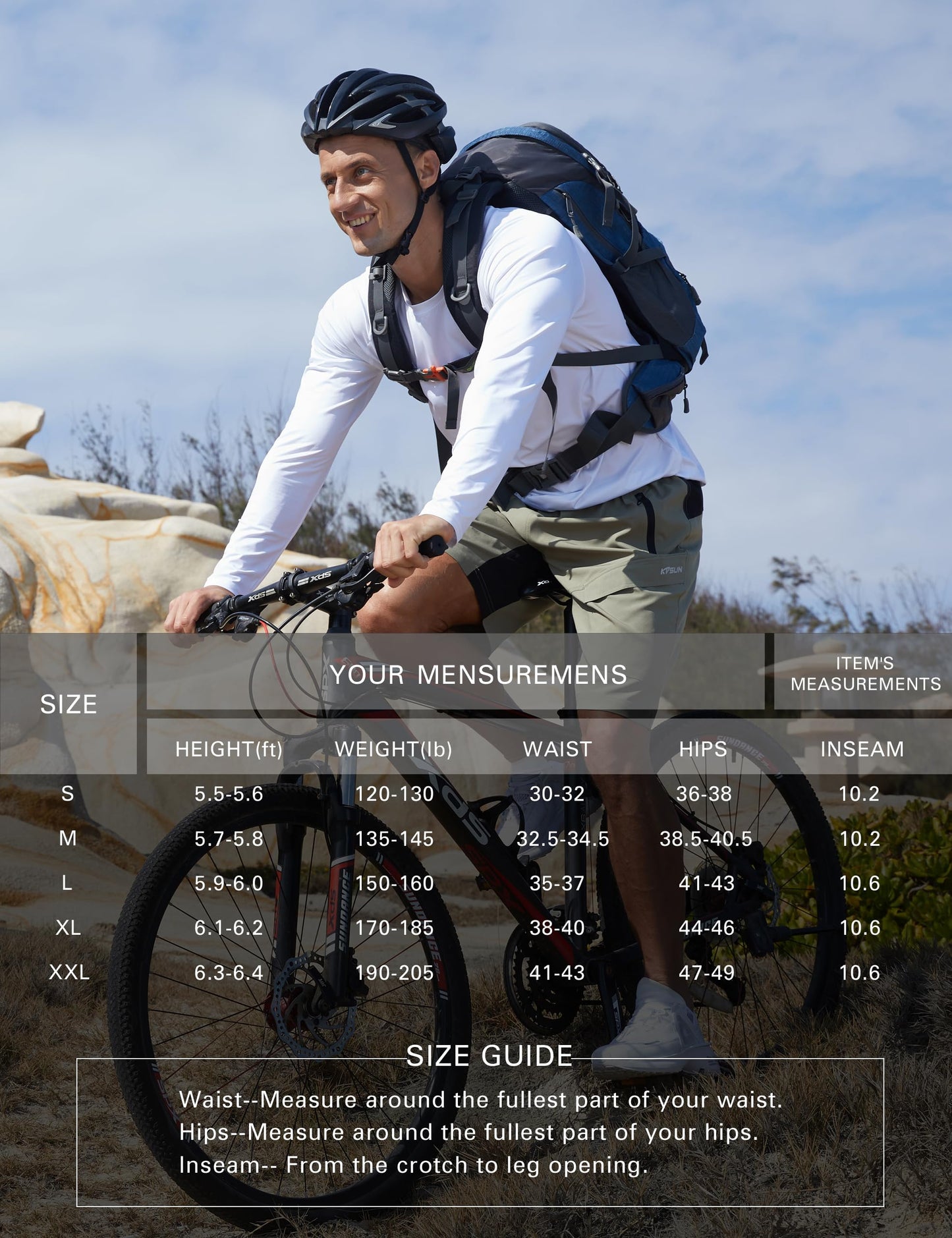 Men's Mountain Bike Shorts 3D Padded Baggy Bicycle Riding Cycling Shorts Quick Dry Lightweight Biking Shorts(Blue XL)