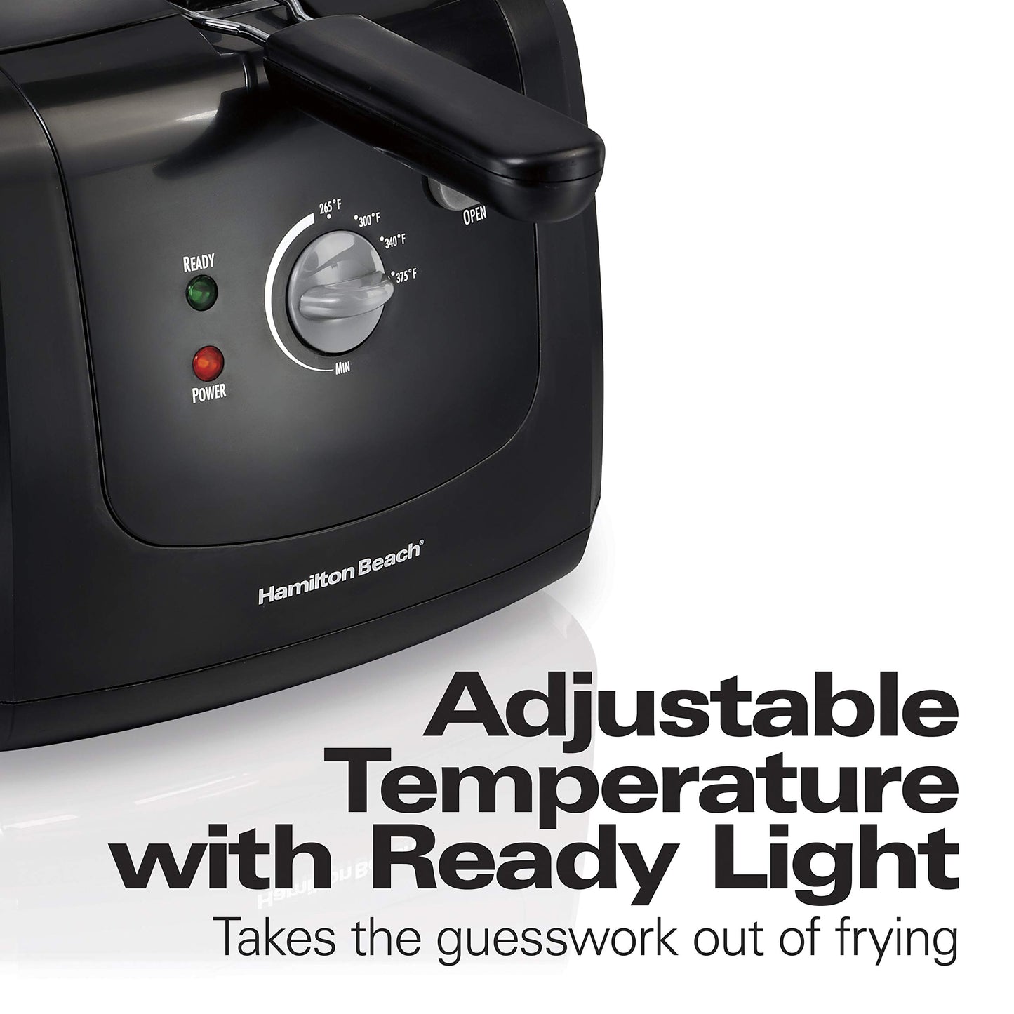 Hamilton Beach Cool Touch Electric Deep Fryer with Basket and Lid, 2 Liters / 8 Cups Oil Capacity, Adjustable Temperature, 1500 Watts for Fast Heat-up, viewing Window Easy to Clean, Black (35021)