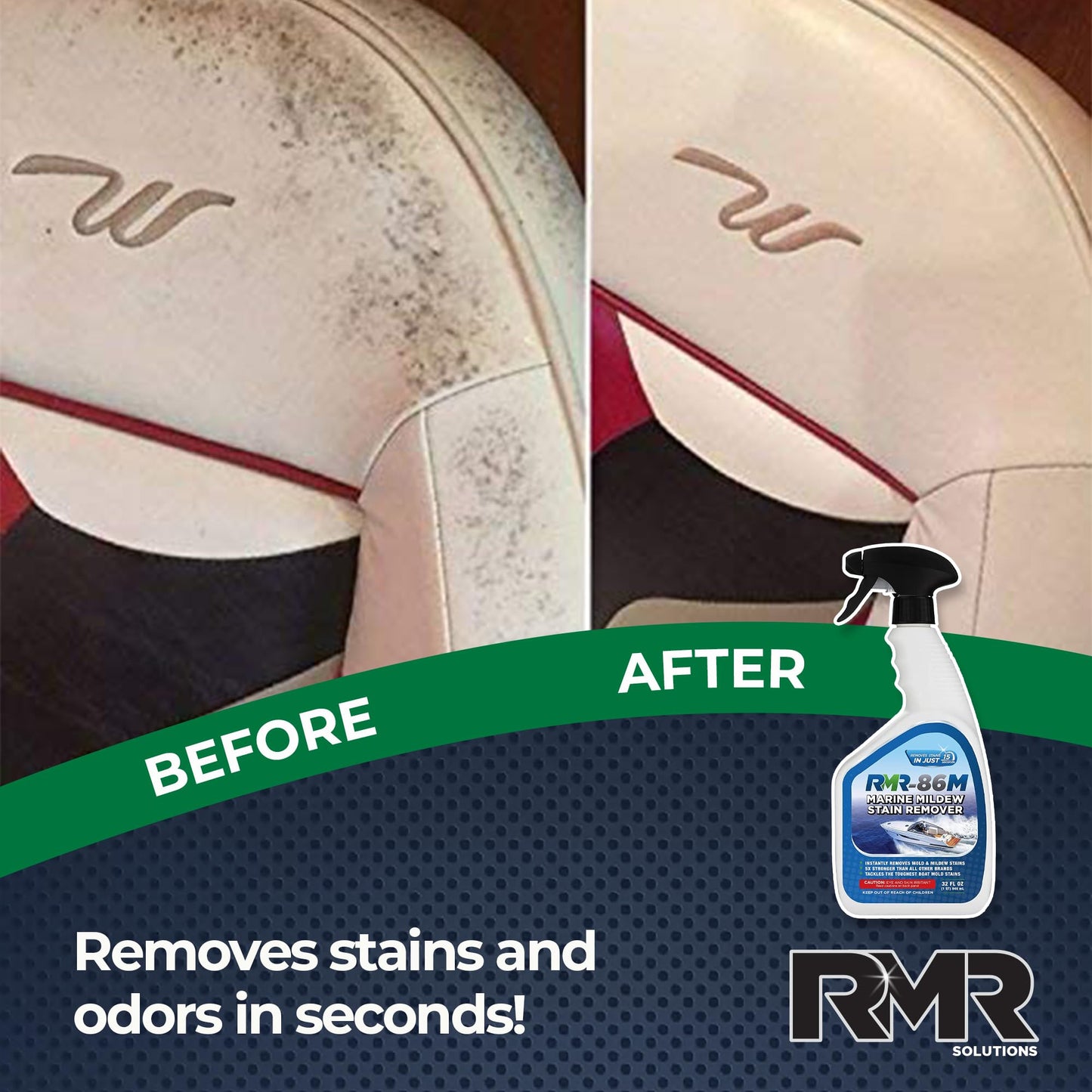 RMR-86M Marine Mildew-Stain Remover, Instantly Removes Mold Stains and Mildew Stains, Sodium Hypochlorite Formula, Less Abrasive, Easy to Use