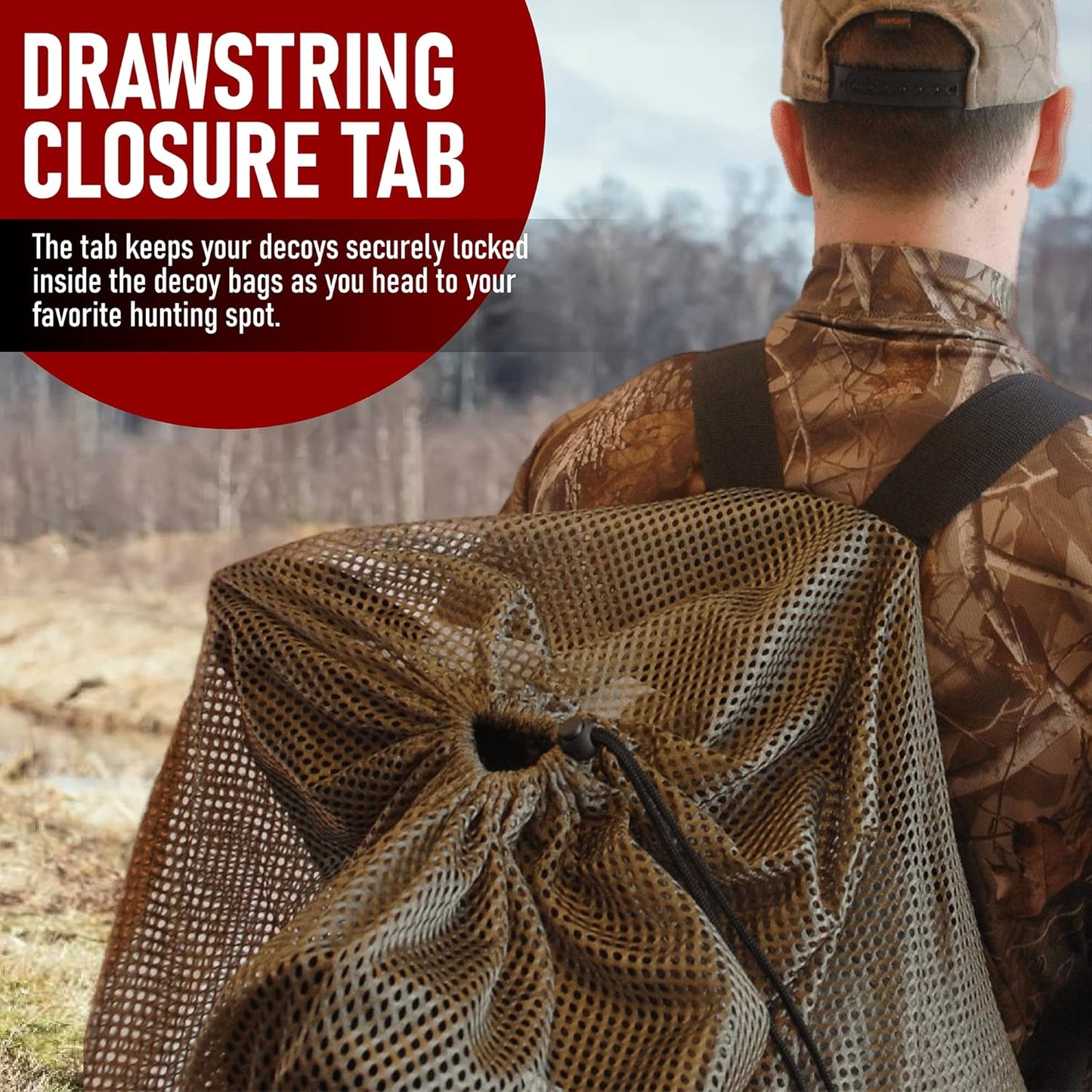 DecoyPro Mesh Decoy Bags - Hunting Equipment to Protect Turkey, Goose & Duck Decoys - 2 Decoy Bag Bundle - Fits Up to 2 Dozen Decoys