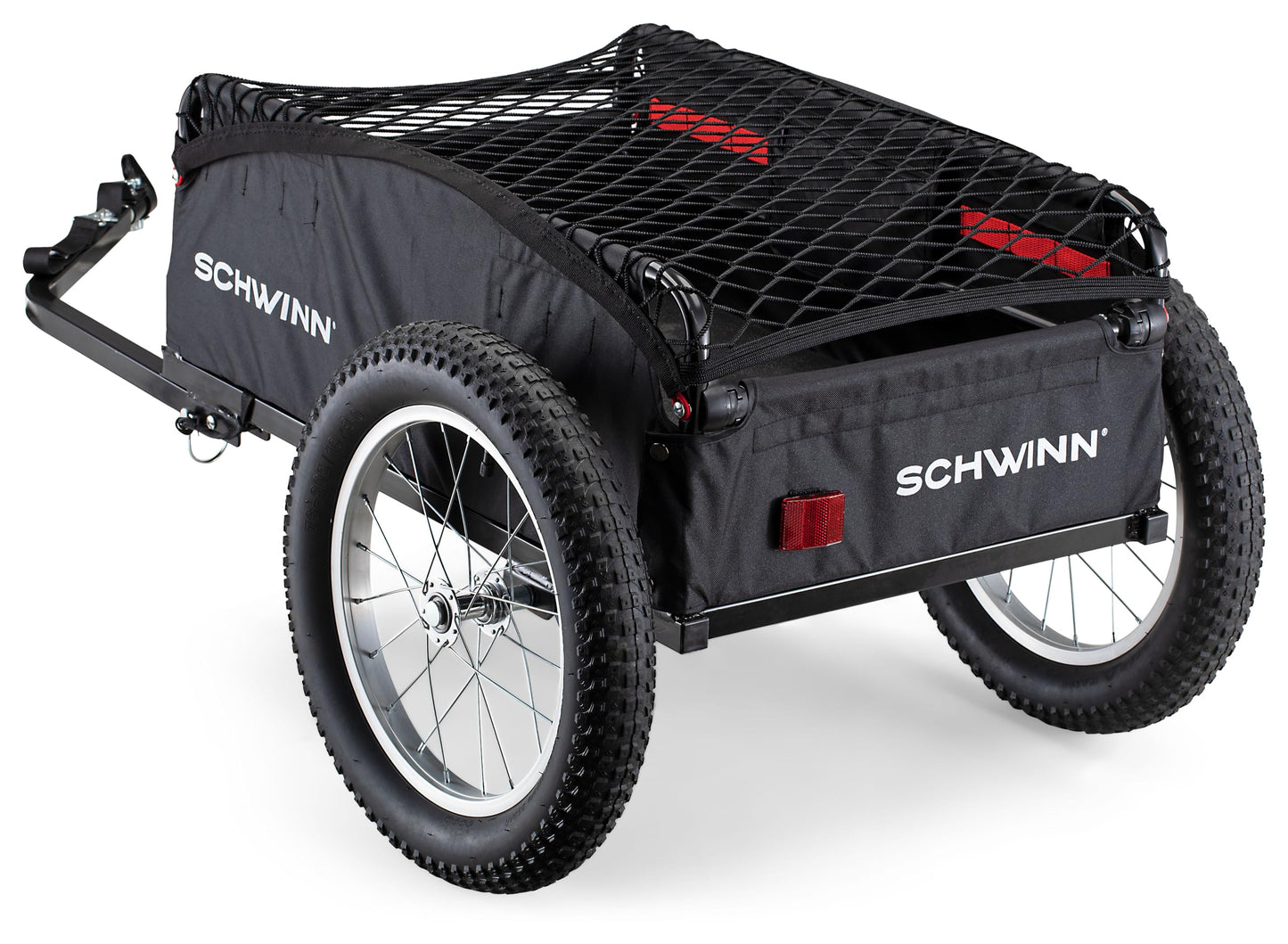 Schwinn Porter Bike Cargo Trailer, Holds up to 100 lb, Universal Coupler, Folding Frame, Quick-Release Wheels, 16-Inch Air-Filled Tires, Interior D-Rings, Schwinn Bike Trailer for Carrying Cargo