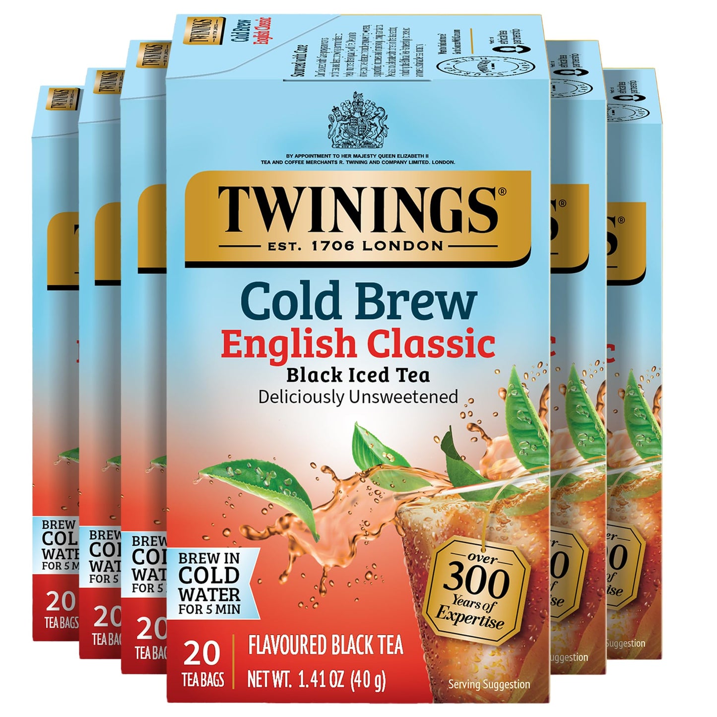 Twinings English Breakfast Black Tea Individually Wrapped Bags, 100 Count (Pack of 1), Smooth, Flavourful, and Robust, Caffeinated, Enjoy Hot or Iced, 100 Teabags
