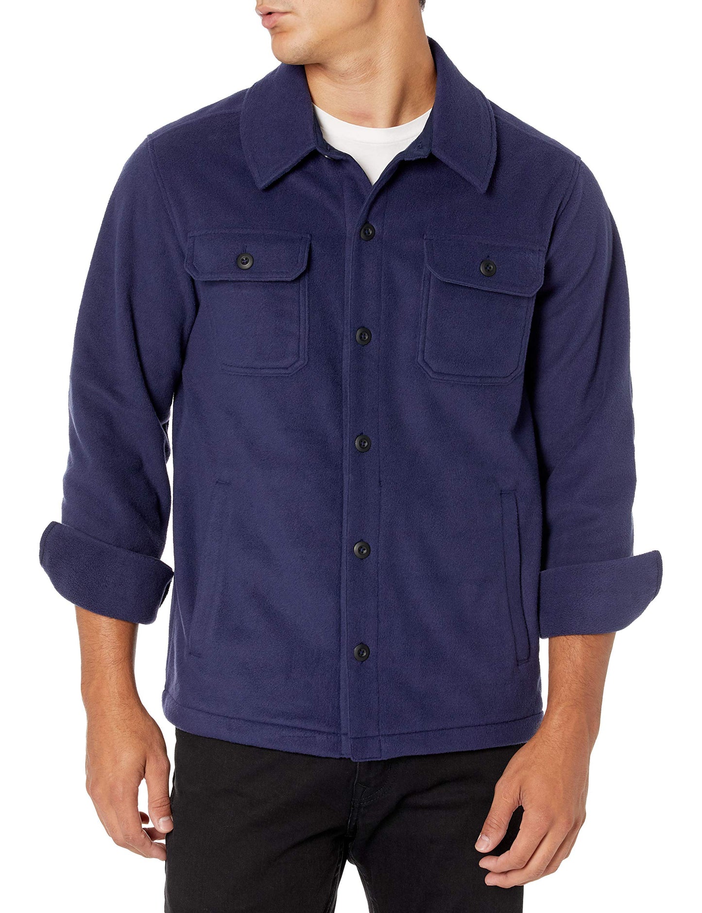 Amazon Essentials Men's Long-Sleeve Polar Fleece Shirt Jacket
