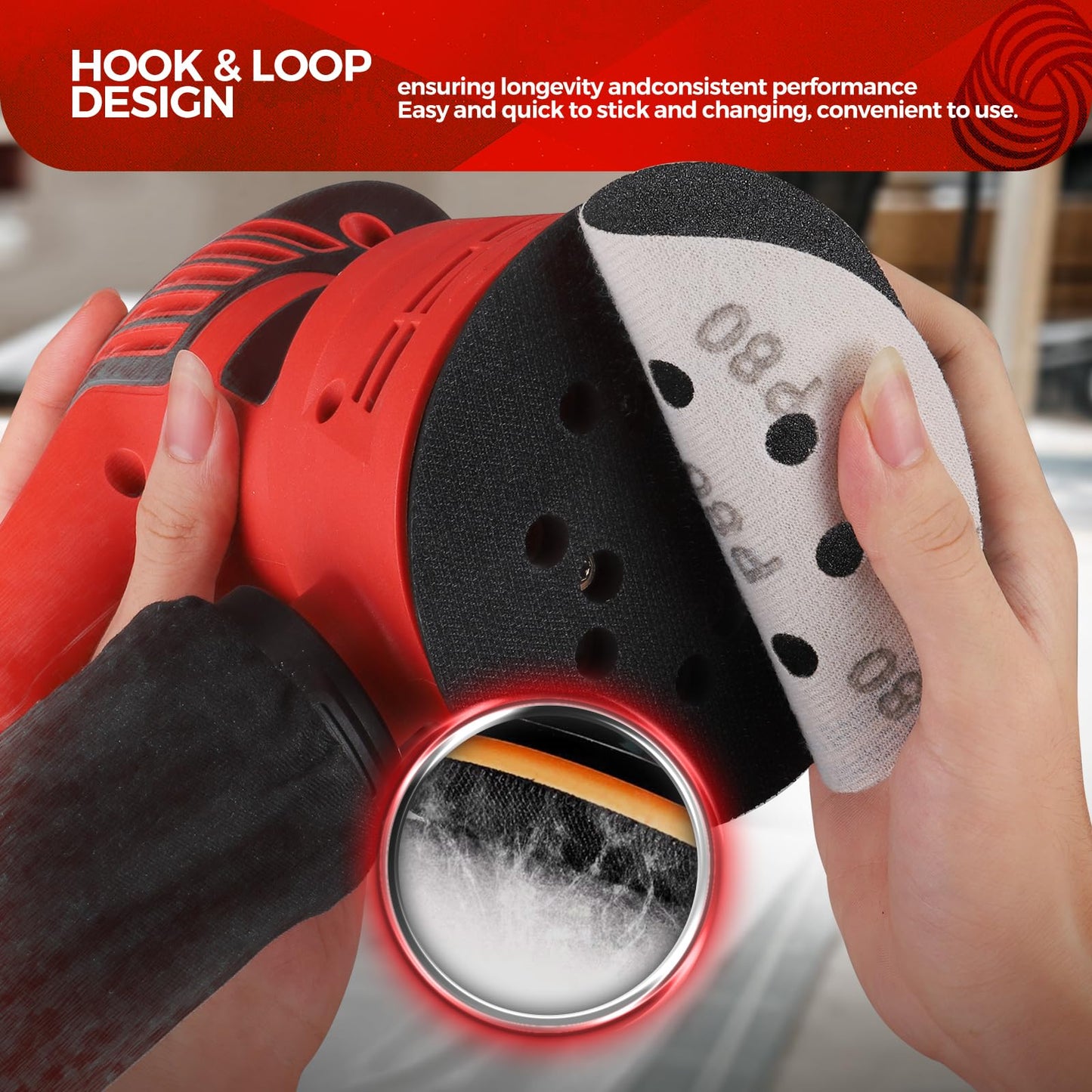 100 PCS 5 Inch Sanding Discs 120 Grit, Round Hook and Loop Sandpaper for Random Orbital Sander