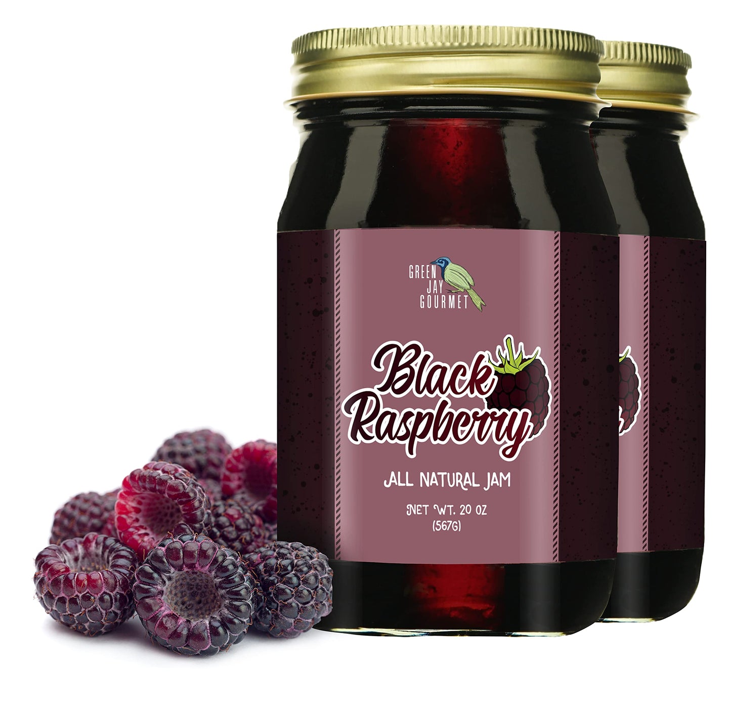 Green Jay Gourmet Spicy Jam Variety Pack - All-Natural Raspberry Jalapeno Jam, Strawberry Jalapeno Jam, Blackberry Jalapeno Jam - Vegan, Gluten-free Jam - No Preservatives - USA Made - 3 x 20 Ounces
