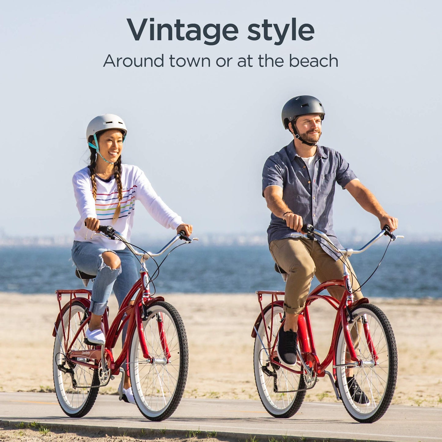 Schwinn Sanctuary 7 Cruiser Bike, 26 Inch Bike for Women and Men, 7-Speed Beach Cruiser Bicycle, Linear Pull Brakes, Comfortable Padded Seat, Upright Riding Position, Adult Bicycle