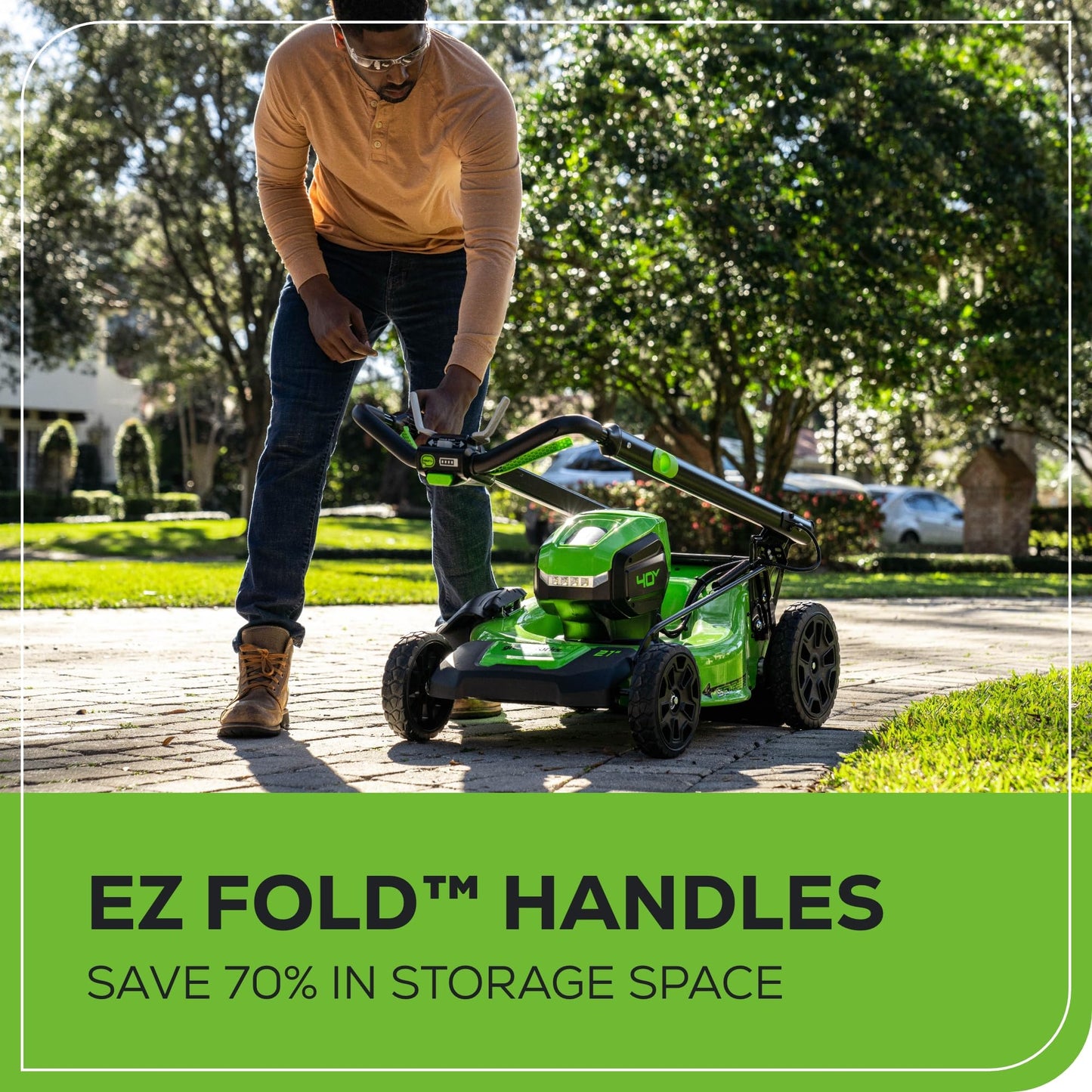 Greenworks 40V 16" Cordless Lawn Mower, Ultra-Light Push Mower with 4.0Ah Battery & Charger(75+ Tool Compatibility, 45Min Runtime)