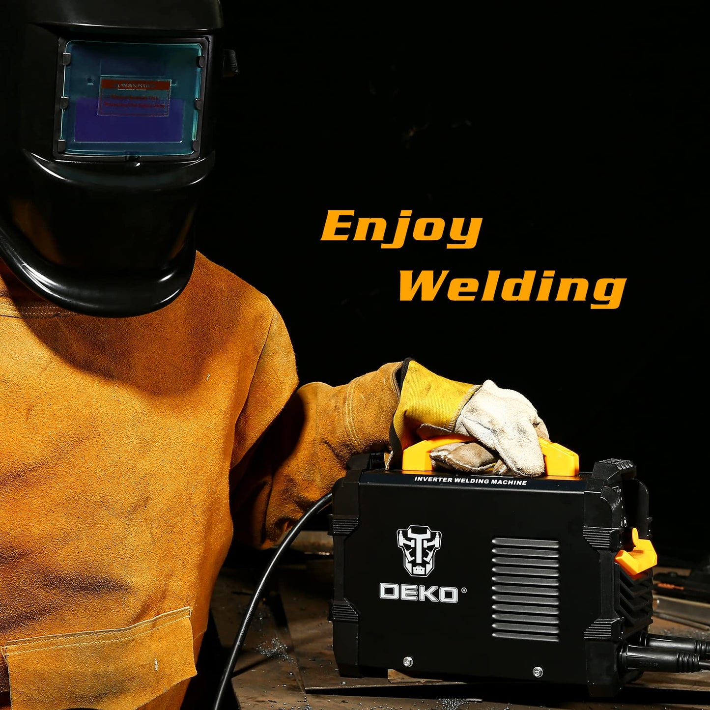 DEKOPRO 110/220V MMA Welder,160A ARC Welder Machine IGBT Digital Display LCD Hot Start Welder with Electrode Holder,Work Clamp, Input Power Adapter Cable and Brush