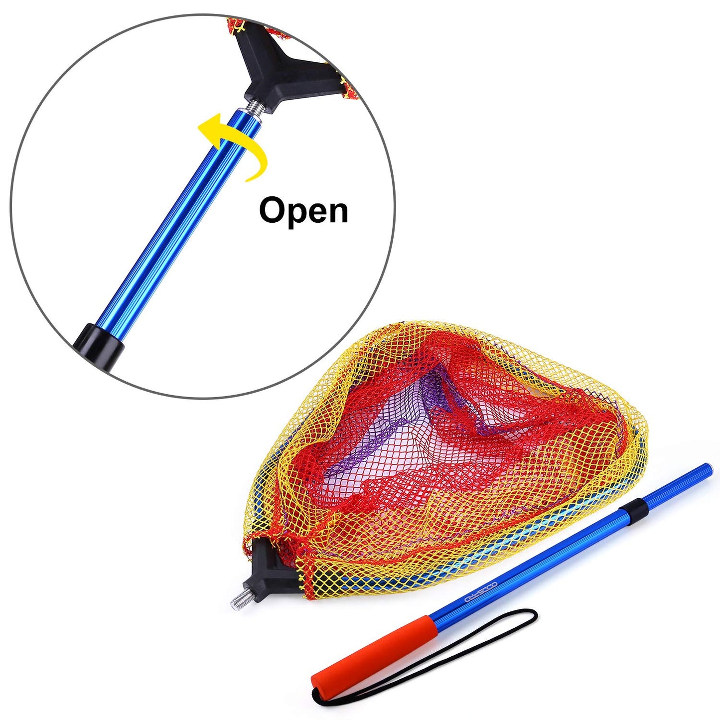Kids Fishing Net - Telescoping Bait, Minnow, and Butterfly Net With 11.4" Depth, Handle Extends to 30" for Easy Catch and Release